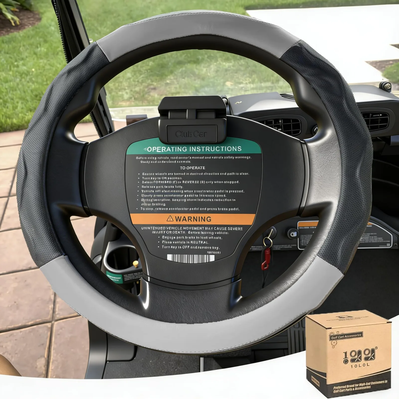 10L0L 14-Inch Golf Cart Steering Wheel Cover 00539-A