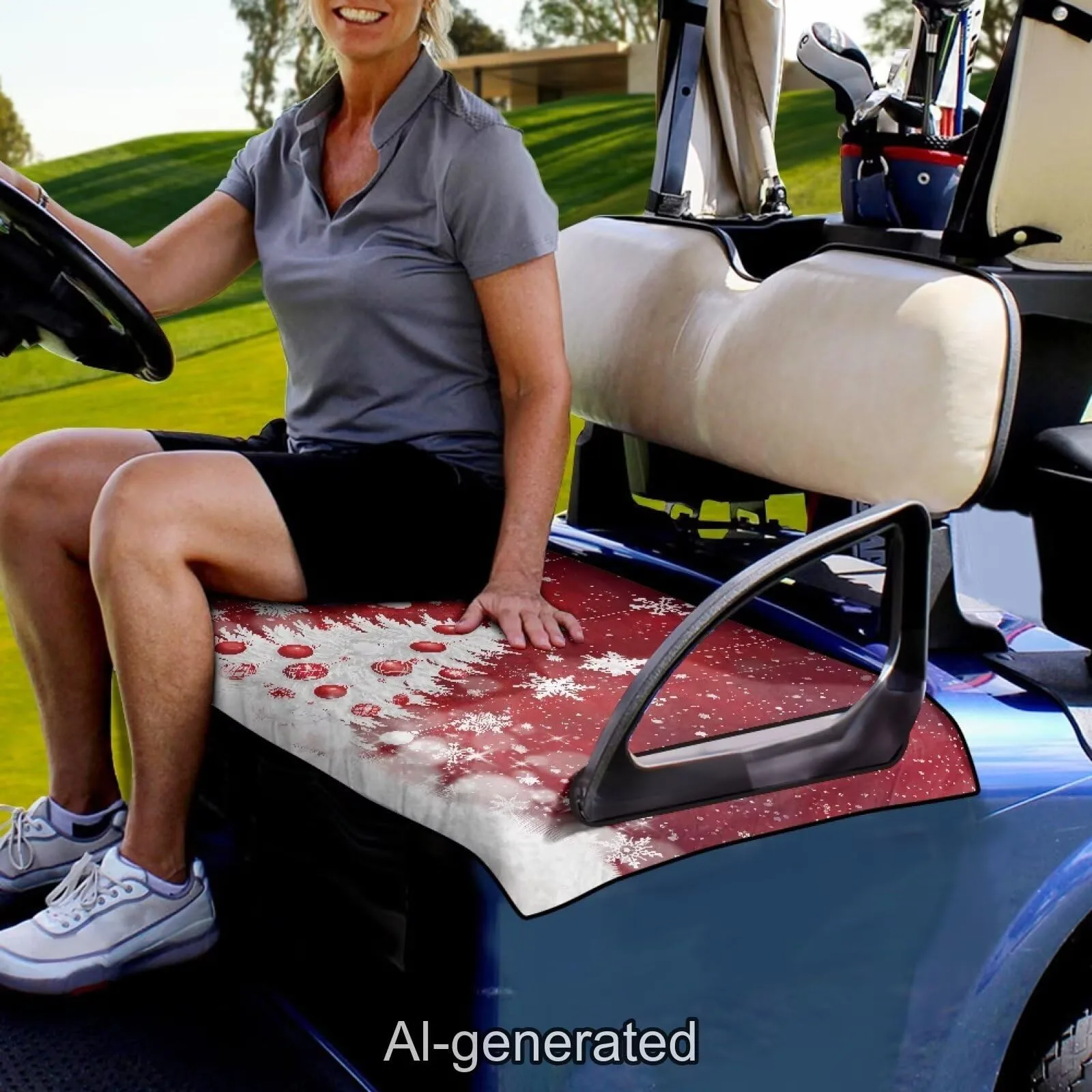 Rarucativ Christmas Tree Golf Cart Seat Cover Towel image 2