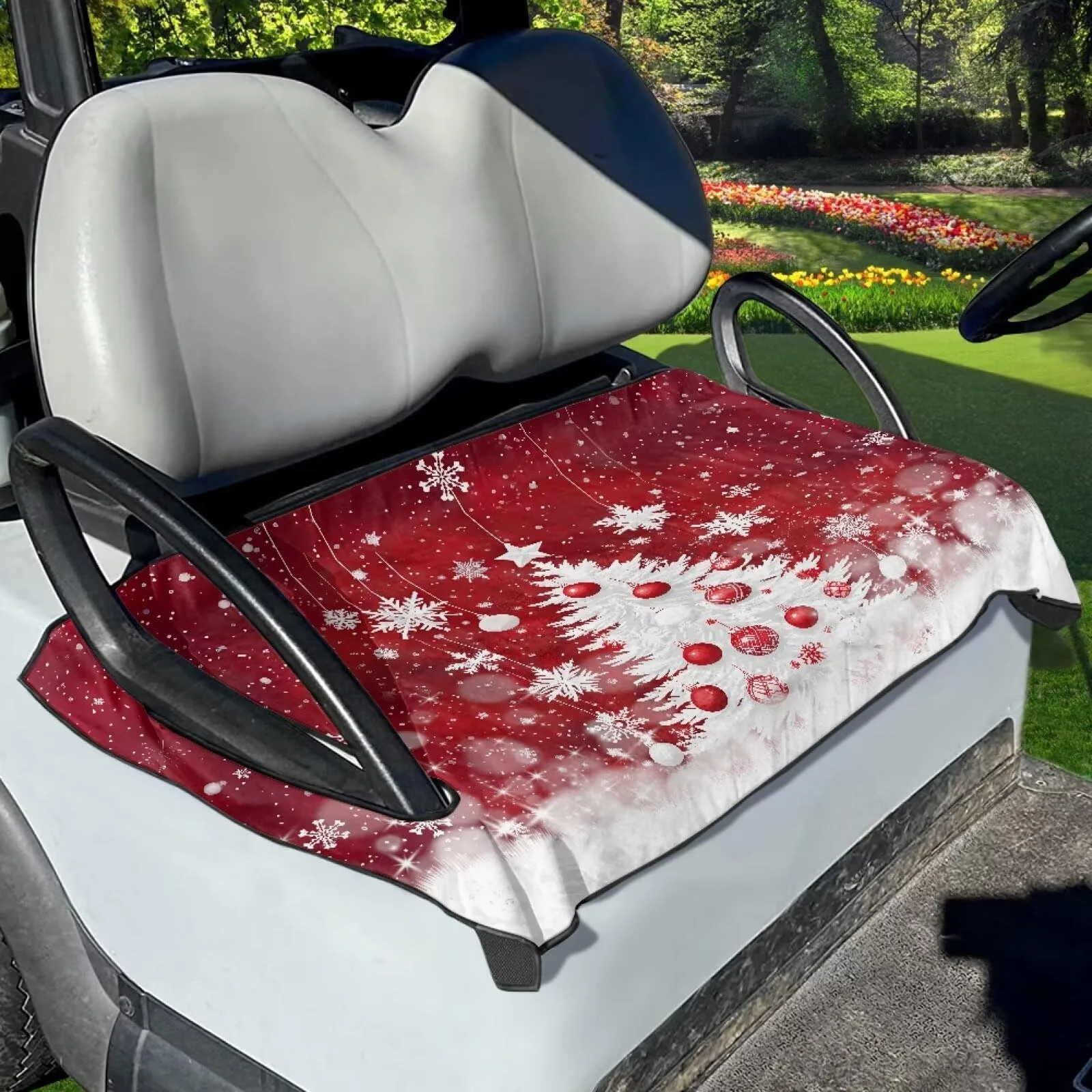 Rarucativ Christmas Tree Golf Cart Seat Cover Towel