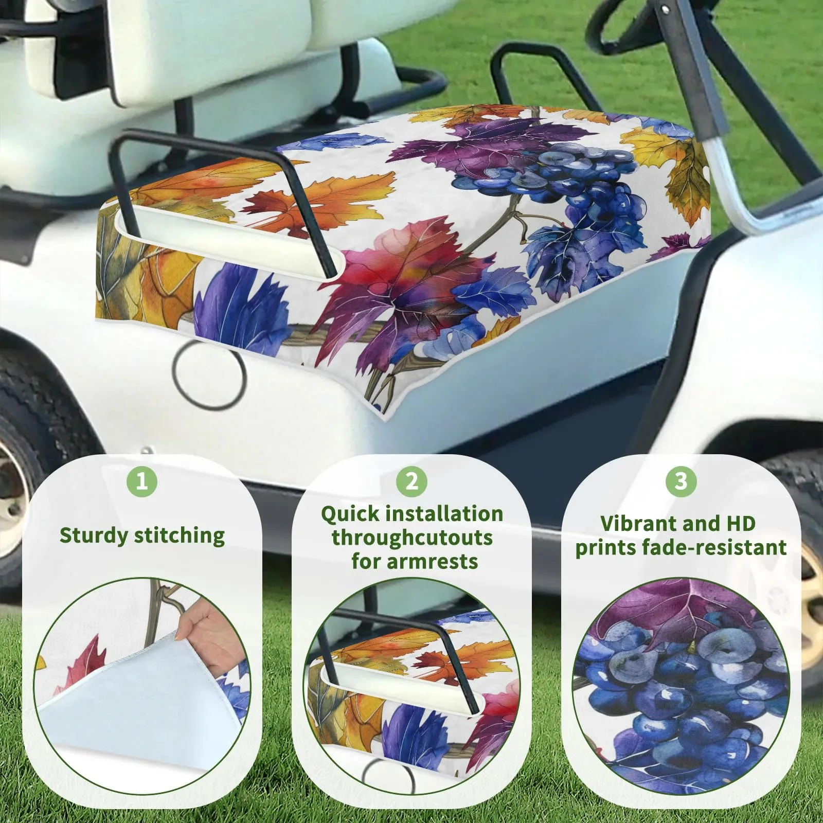 Tiveruda Golf Cart Seat Cover for Double Seats image 3