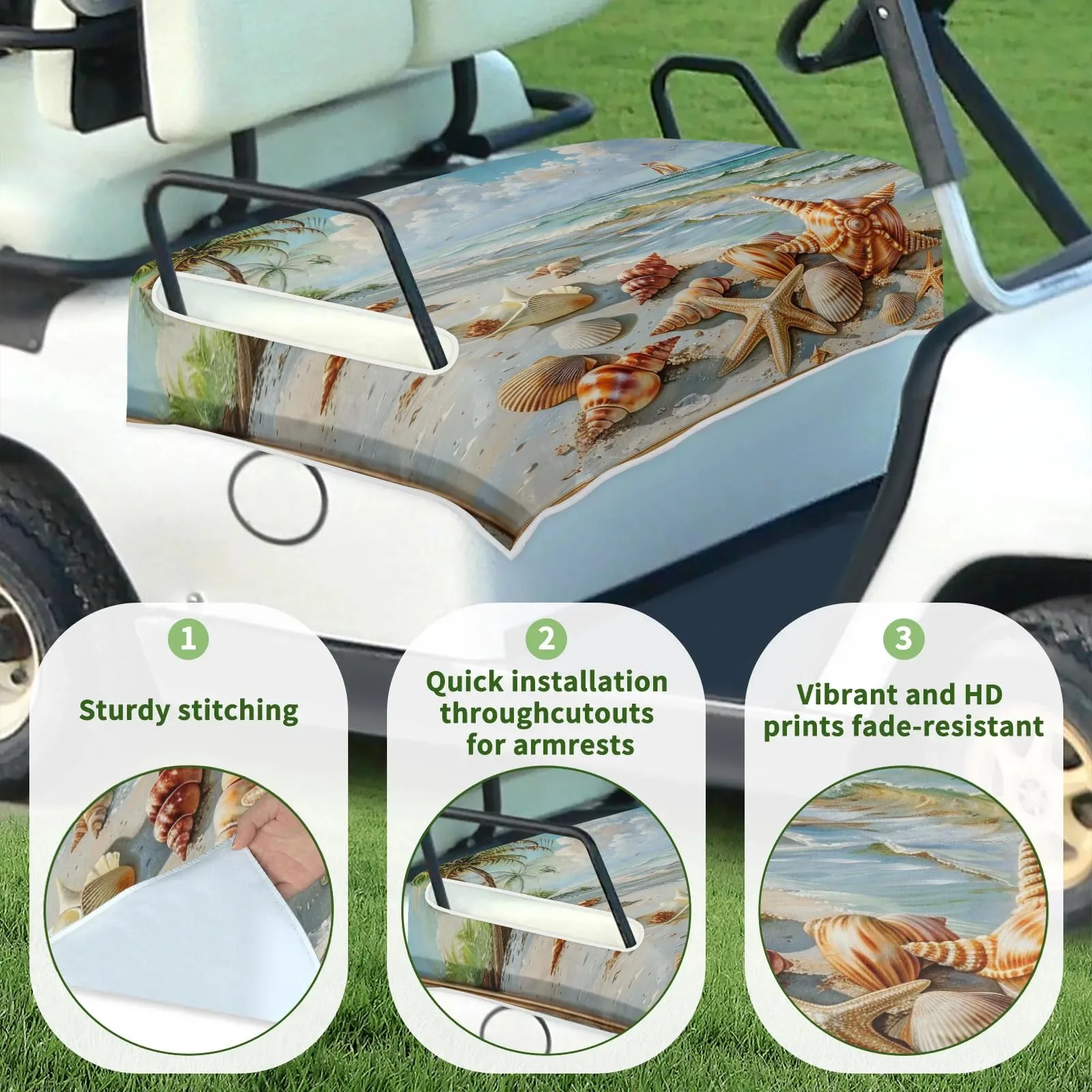 Tiveruda Golf Cart Seat Cover for Double Seats image 3