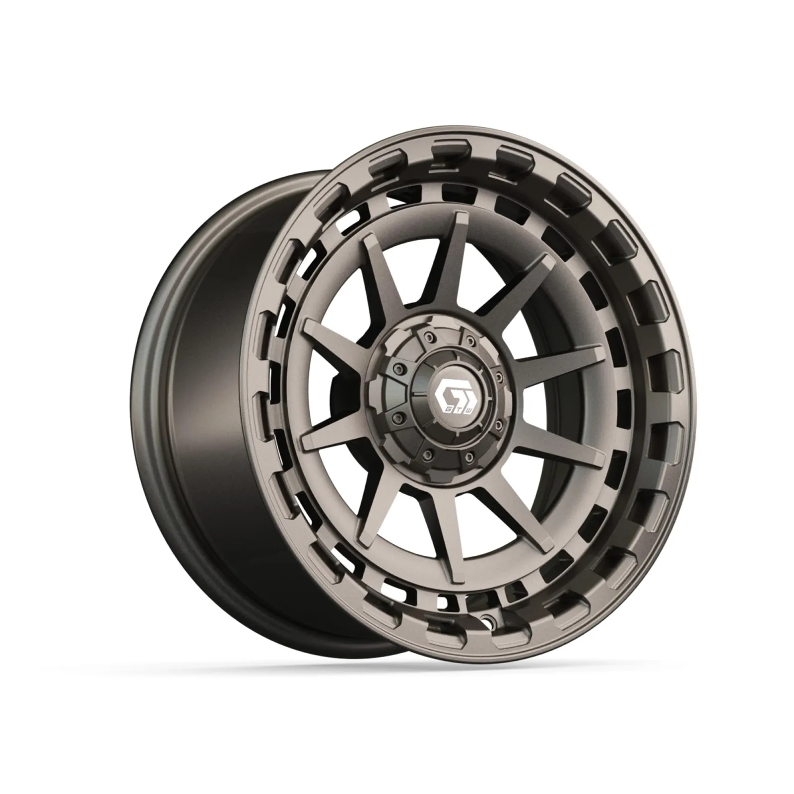 GTW Barricade 14-Inch Satin Bronze Golf Cart Wheel