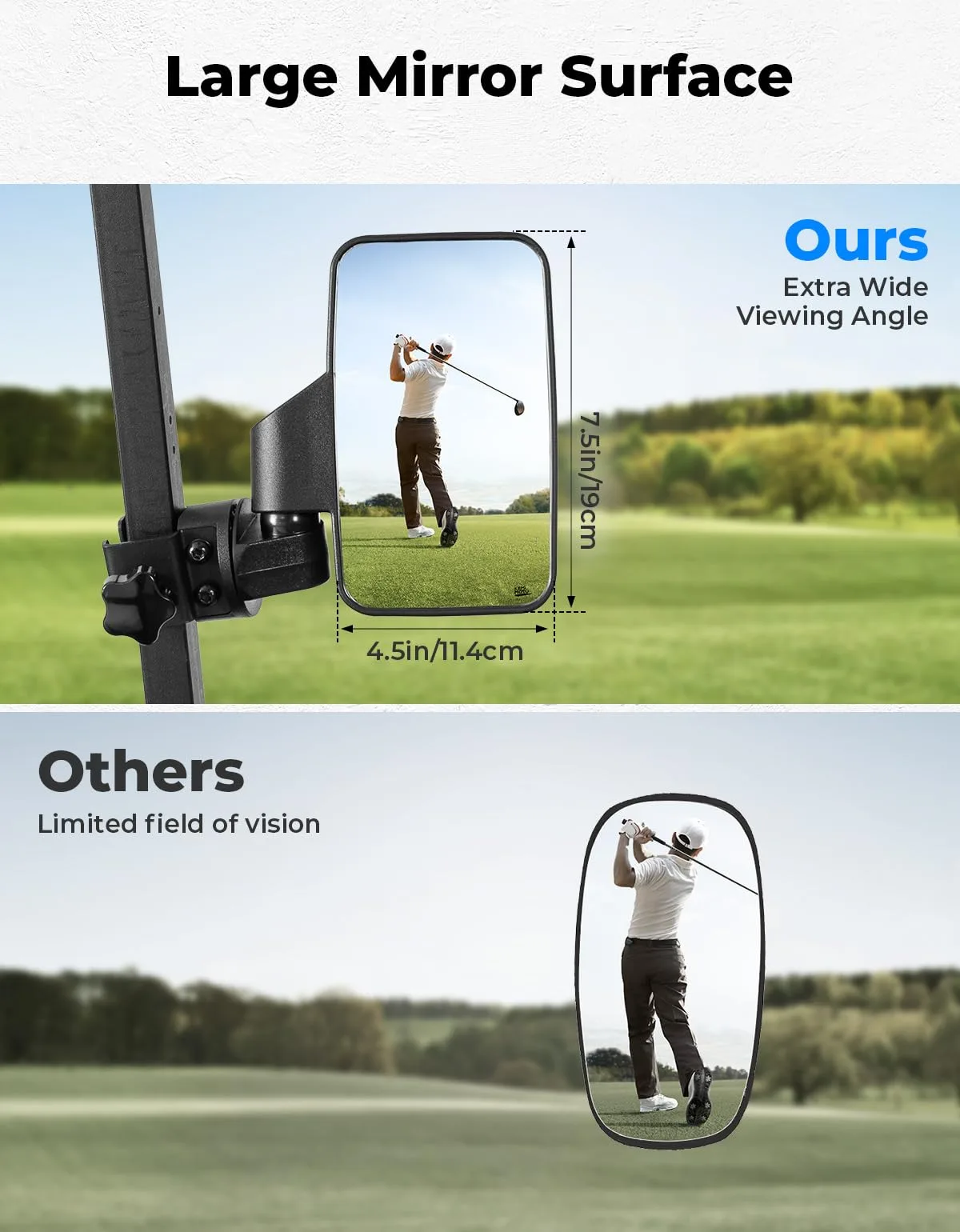 KEMIMOTO No-Drill Golf Cart Side Mirrors image 4