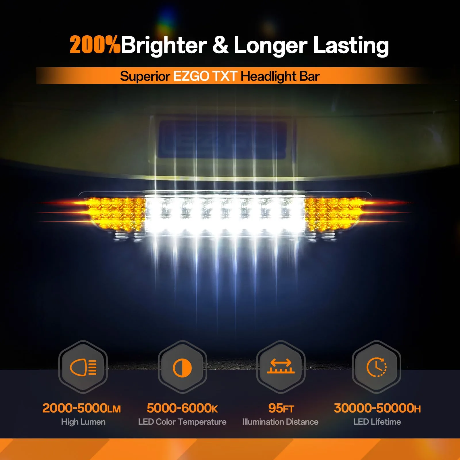 GODCTSUP LED Light Bar Kit for E-Z-GO TXT 1996-2013 image 2