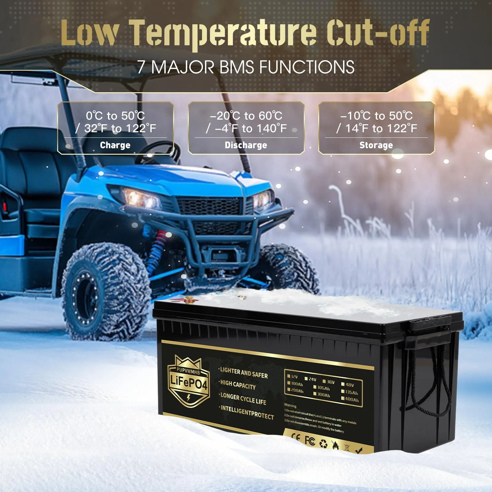 PUPVWMHB 48V 100Ah Golf Cart LiFePO4 Battery image 4