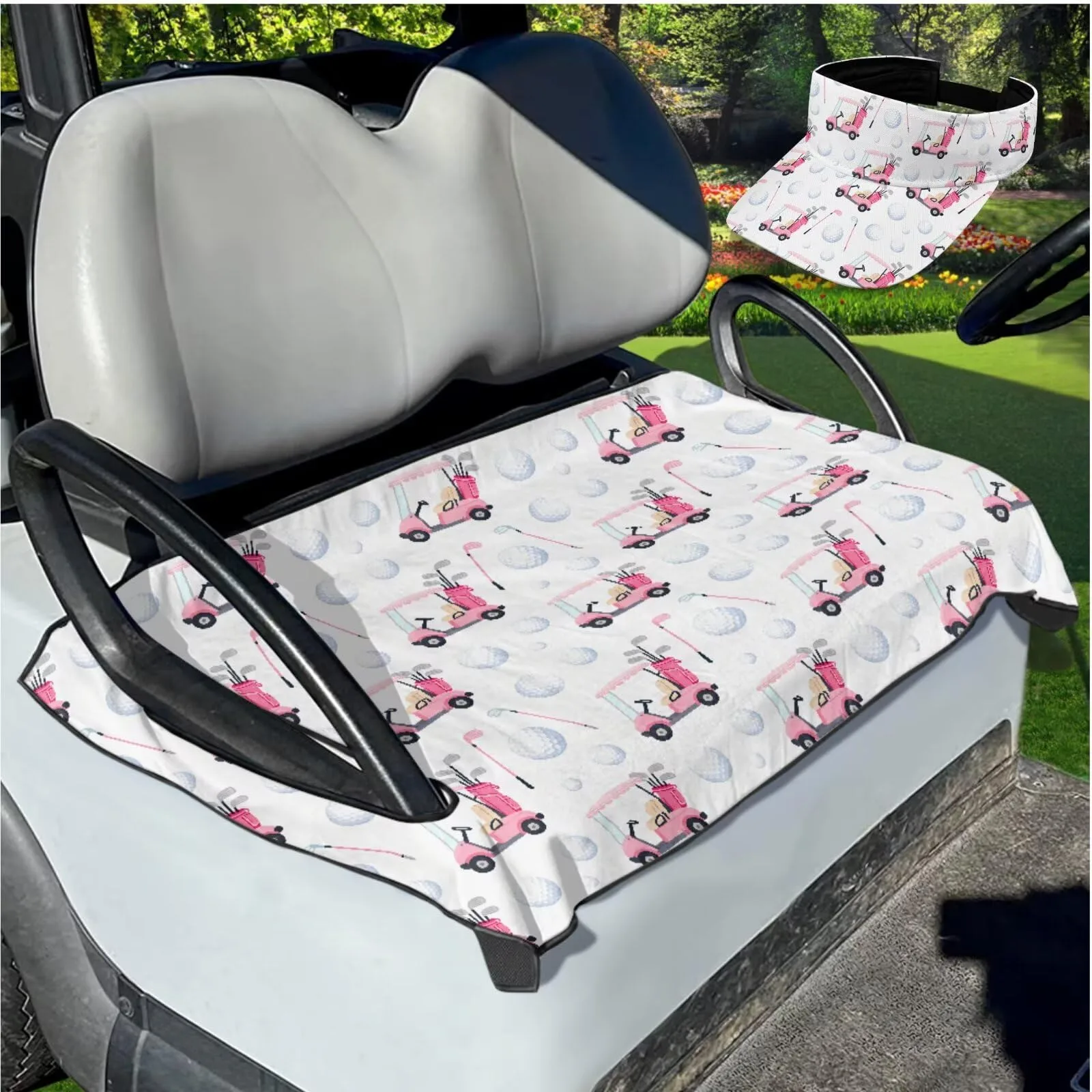 Yewattles Golf Cart Seat Cover for Club Car 2-Seater Carts