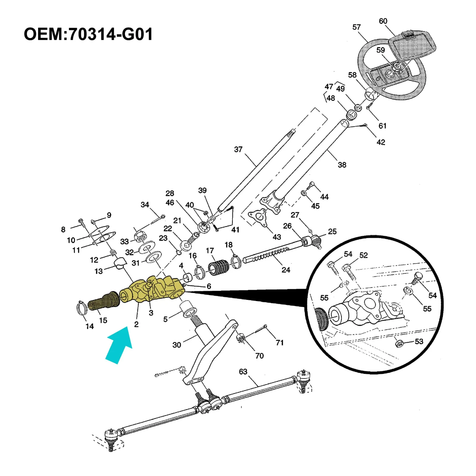 10L0L Steering Gear Box for 1994-2000 E-Z-GO TXT Medalist image 4