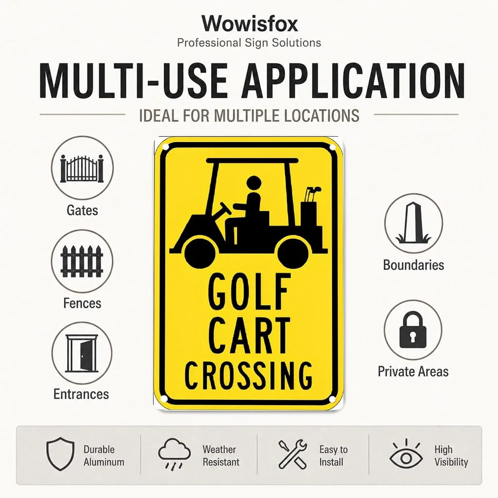 Generic 8 x 12-Inch Golf Cart Crossing Sign image 4