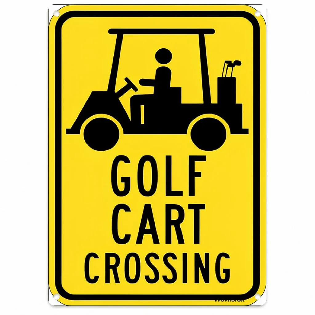 Generic 8 x 12-Inch Golf Cart Crossing Sign