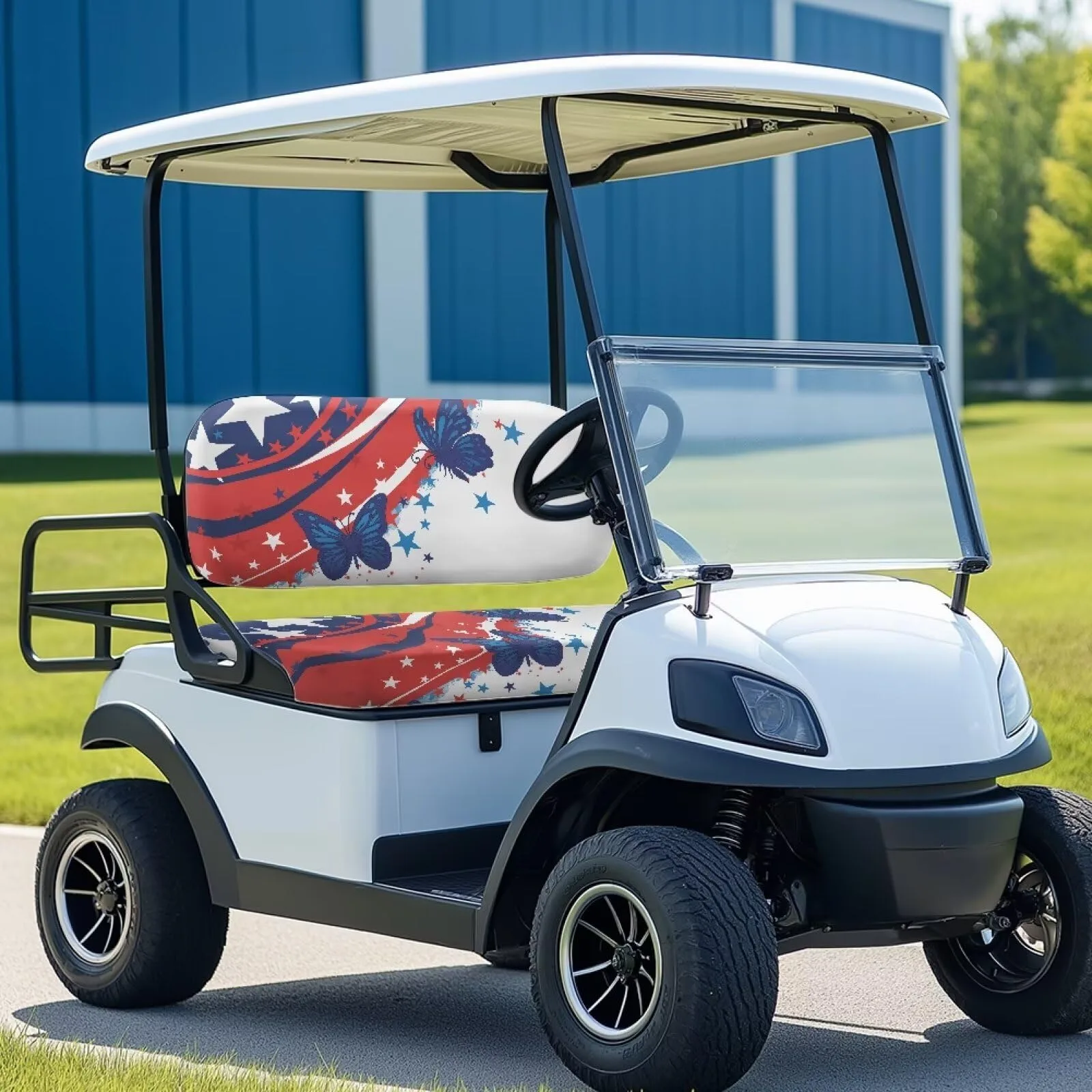 Whosucclay Blue Butterfly Golf Cart Seat Cover Set image 3