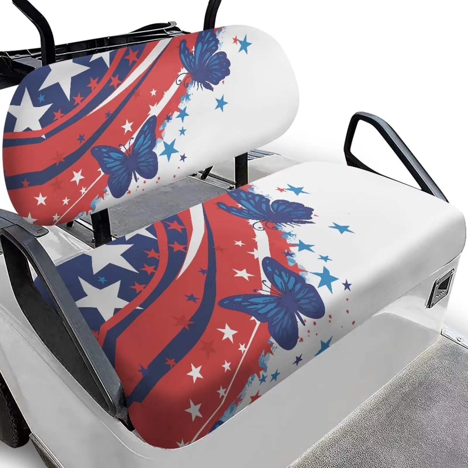 Whosucclay Blue Butterfly Golf Cart Seat Cover Set