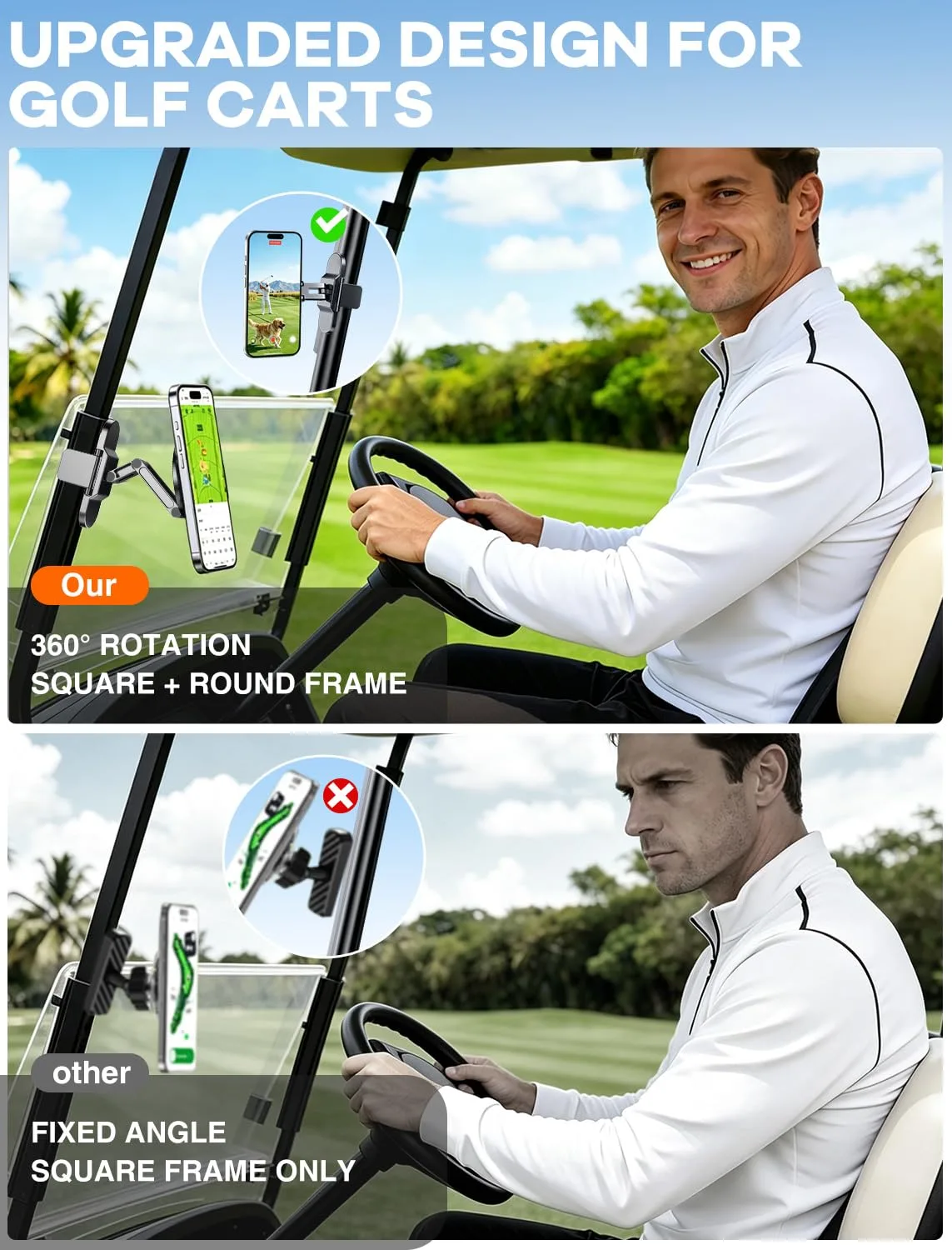 Shintrend Magnetic Golf Cart Phone Holder with 360° Rotation image 3