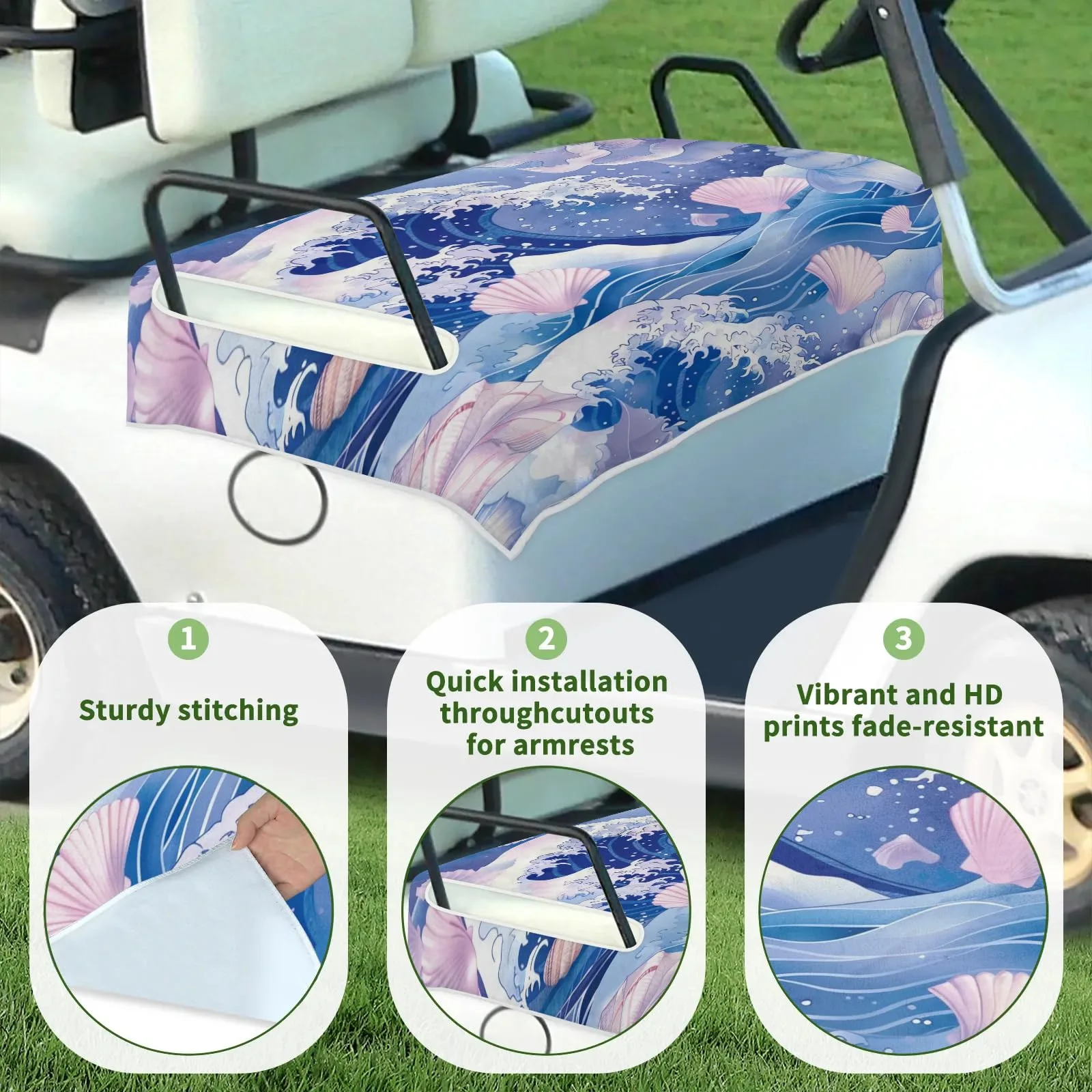 Tiveruda Golf Cart Seat Cover for Double Seats 51 x 31 in image 3