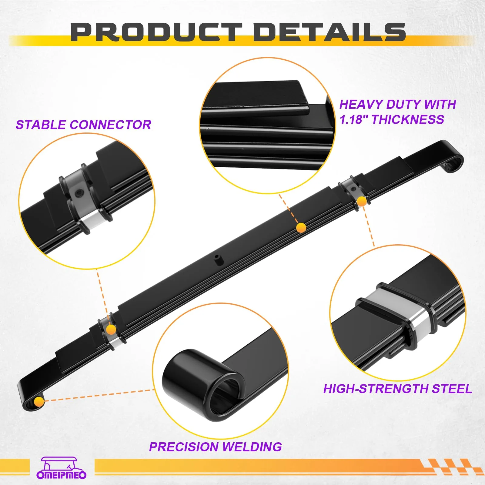 OMEIPMEO Club Car Precedent Rear 4-Leaf Spring Kit image 4