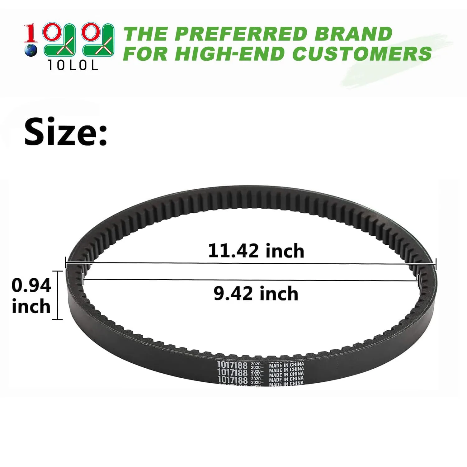 10L0L Drive Belt for 1988-1991 Club Car DS Gas image 2