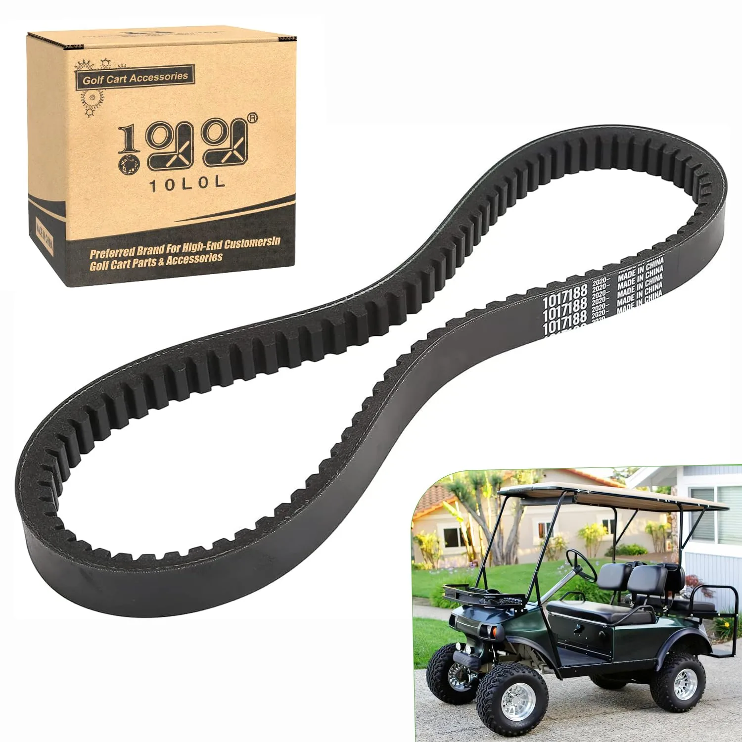 10L0L Drive Belt for 1988-1991 Club Car DS Gas