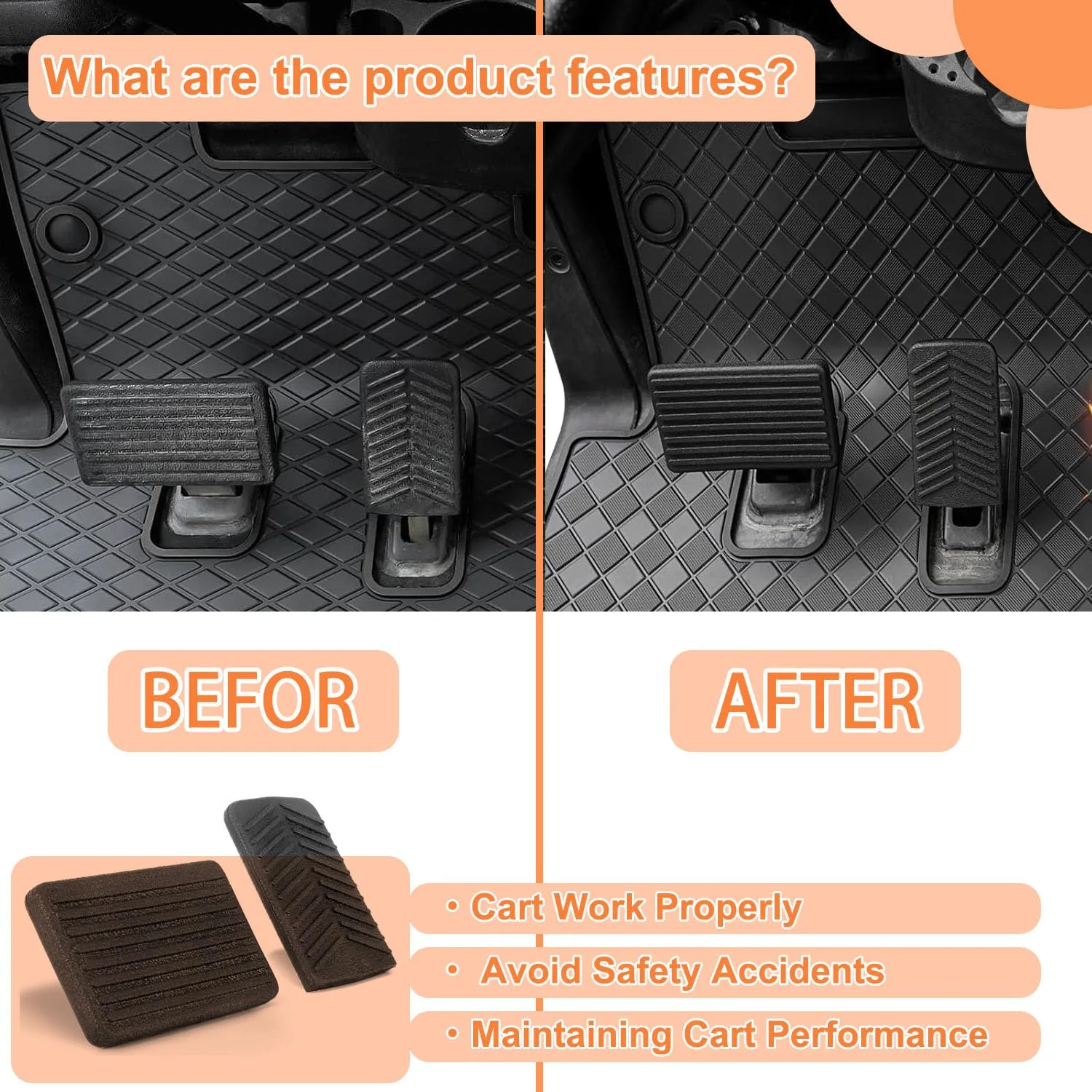 LY 5KYSON E-Z-GO RXV Pedal Pad Cover 2008+ image 2