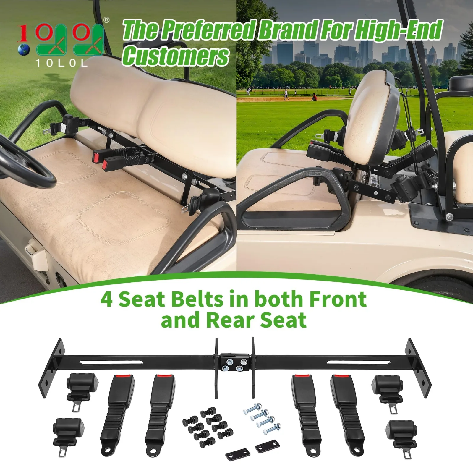 10L0L Golf Cart Seat Belt Kit with Bracket image 2