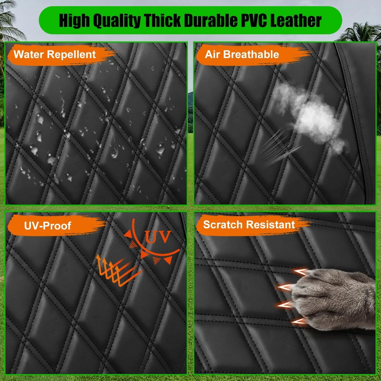 LEAPGOMAX E-Z-GO TXT/RXV Front Seat Covers, Black image 4