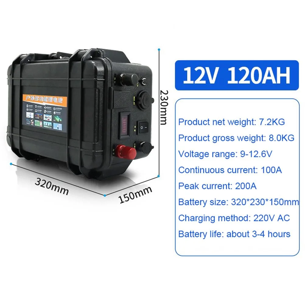 SSCYHT 12V 120Ah Lithium Battery with Charger image 2