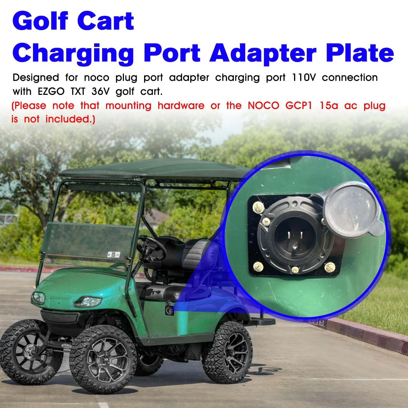 BZTT 36V E-Z-GO TXT Charging Port Adapter Plate image 2