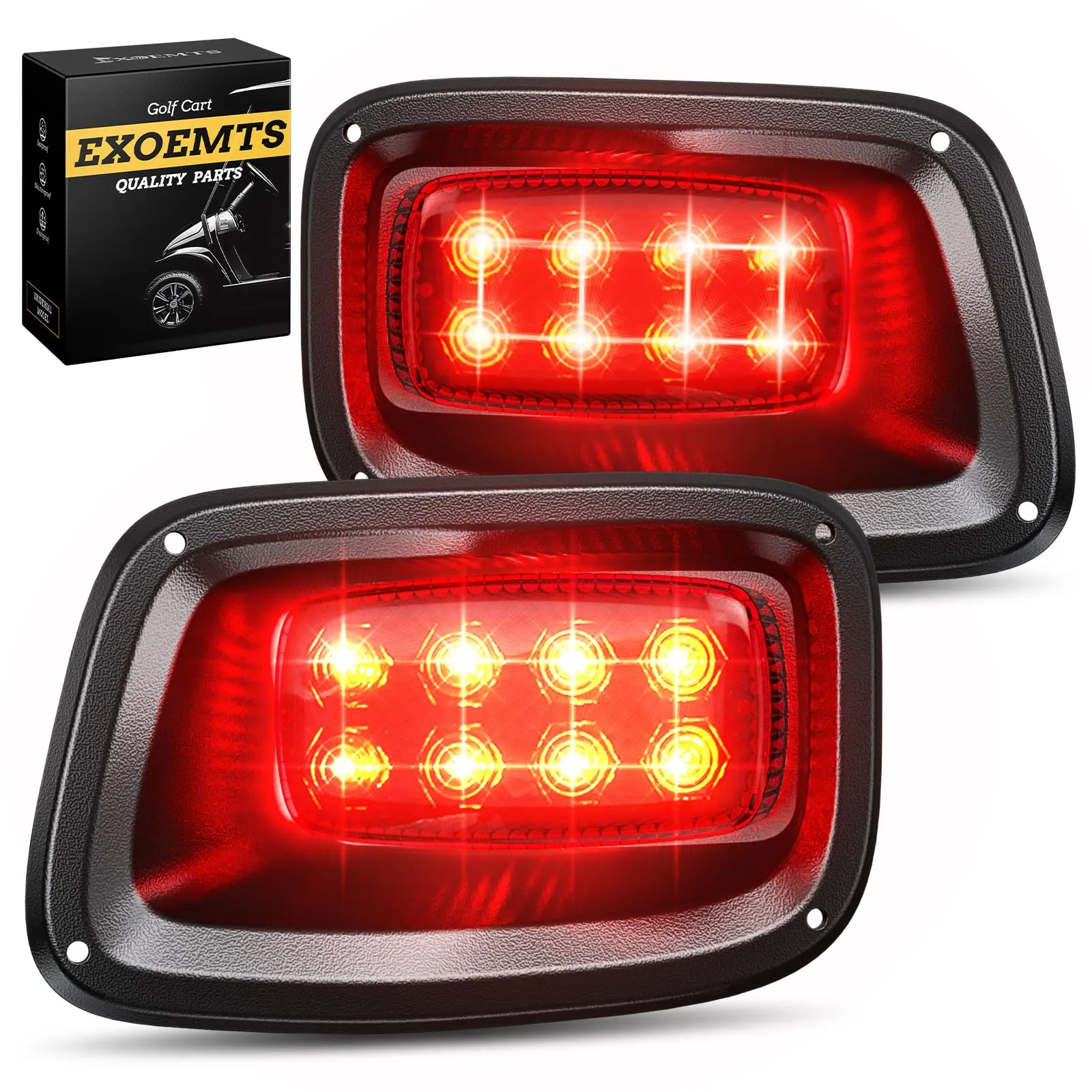 EZGO TXT LED Taillights 3-Pin Plug, 12V Golf Cart Light Kit for EZGO TXT 1996-2013 Gas & Electric, 2-Pack Golf Cart Tail Lights, Street Legal, Super Bright, IP68 Waterproof