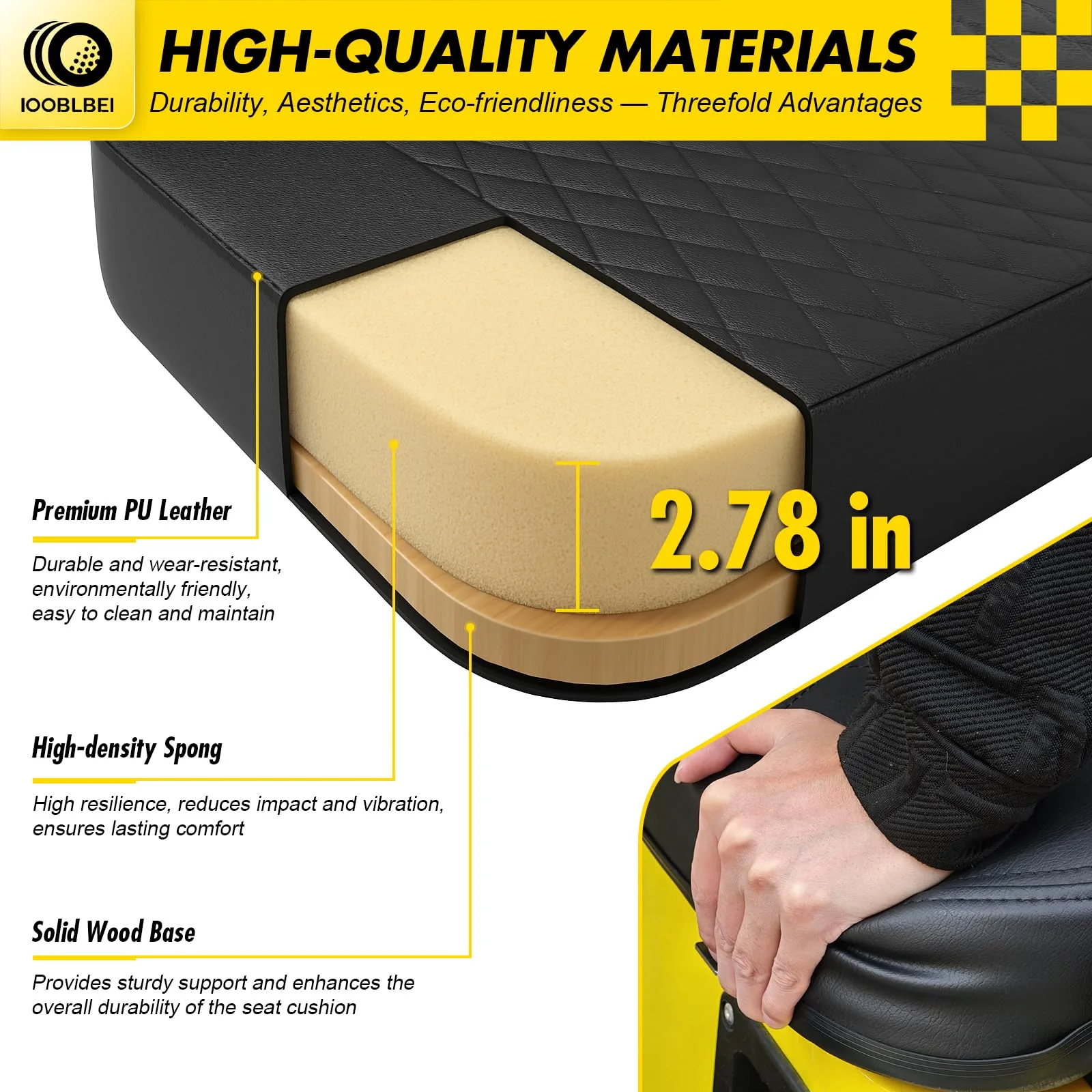 IOOBLBEI EZGO TXT Front Seat Cushion and Backrest Set image 2