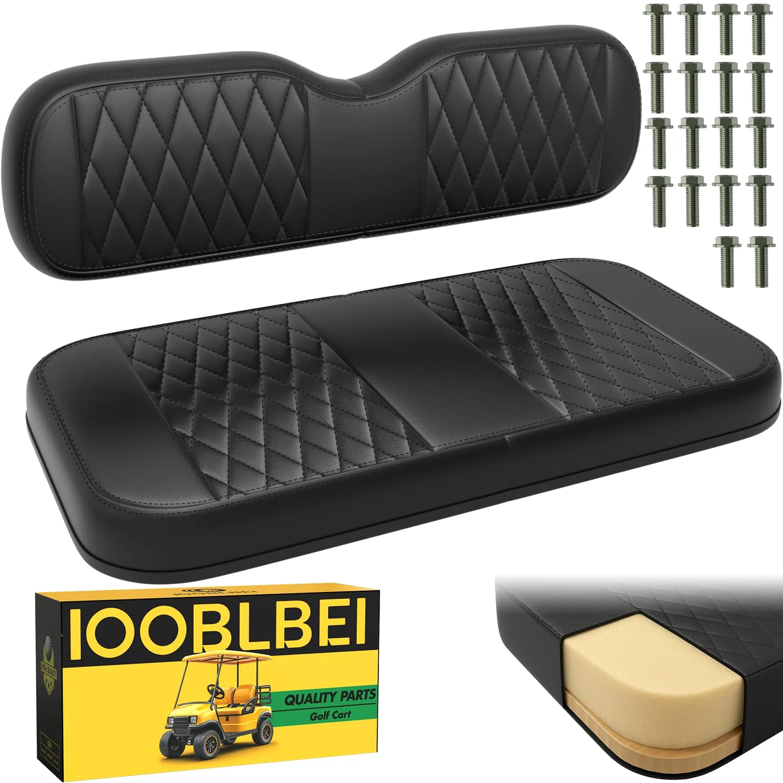 IOOBLBEI EZGO TXT Front Seat Cushion and Backrest Set