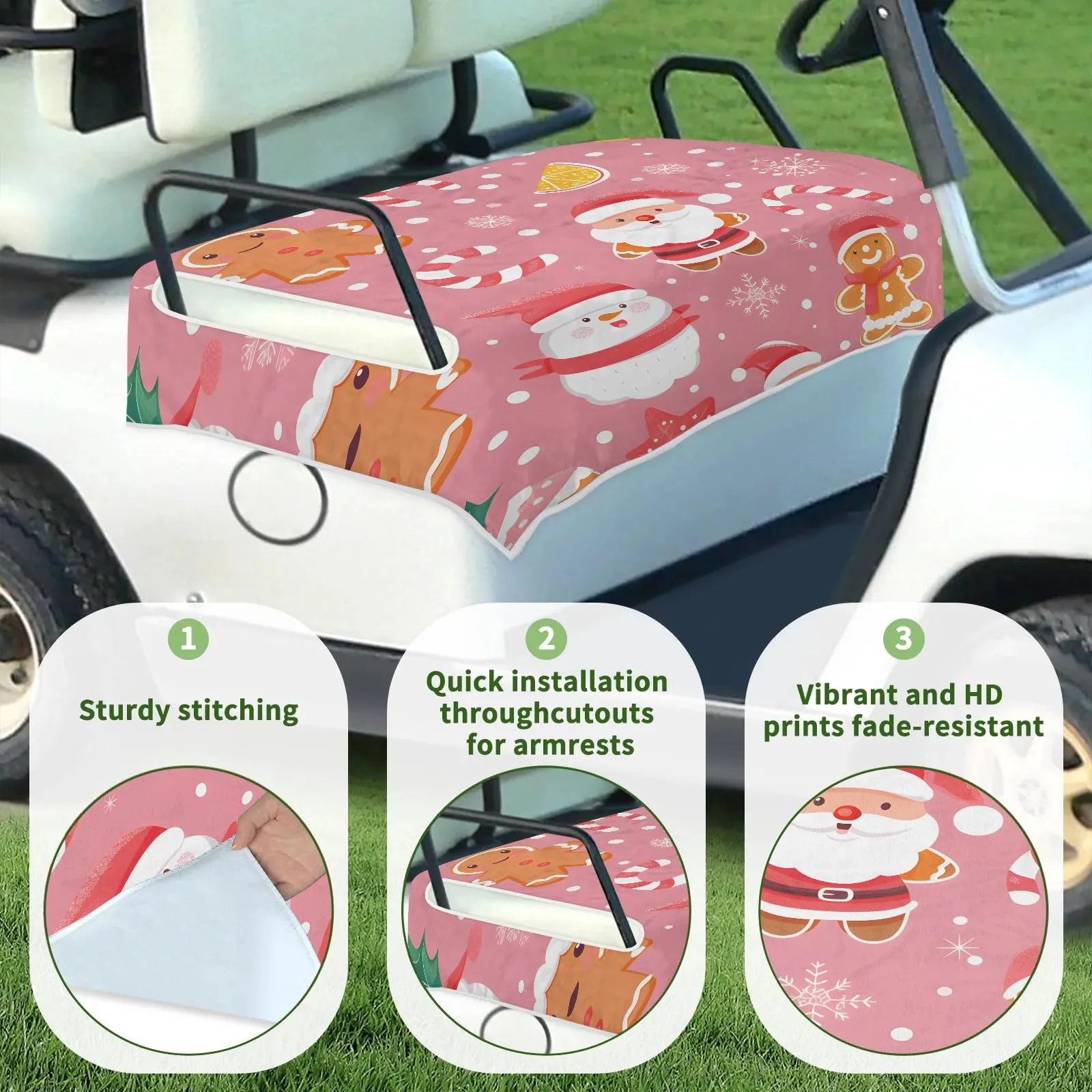 Tiveruda Golf Cart Seat Cover for Double Seats image 3