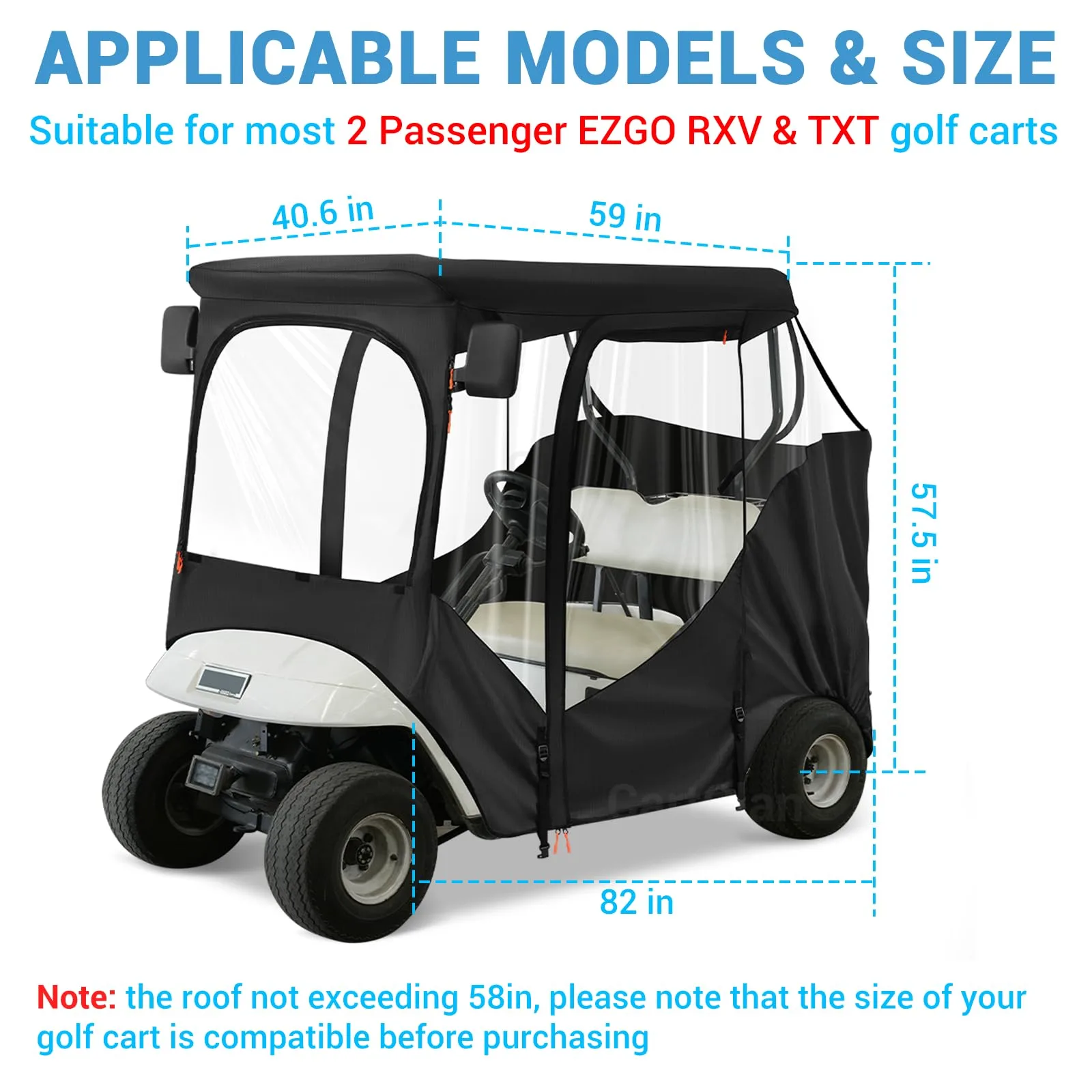 CartClan Enclosure for E-Z-GO TXT and RXV Golf Carts image 2