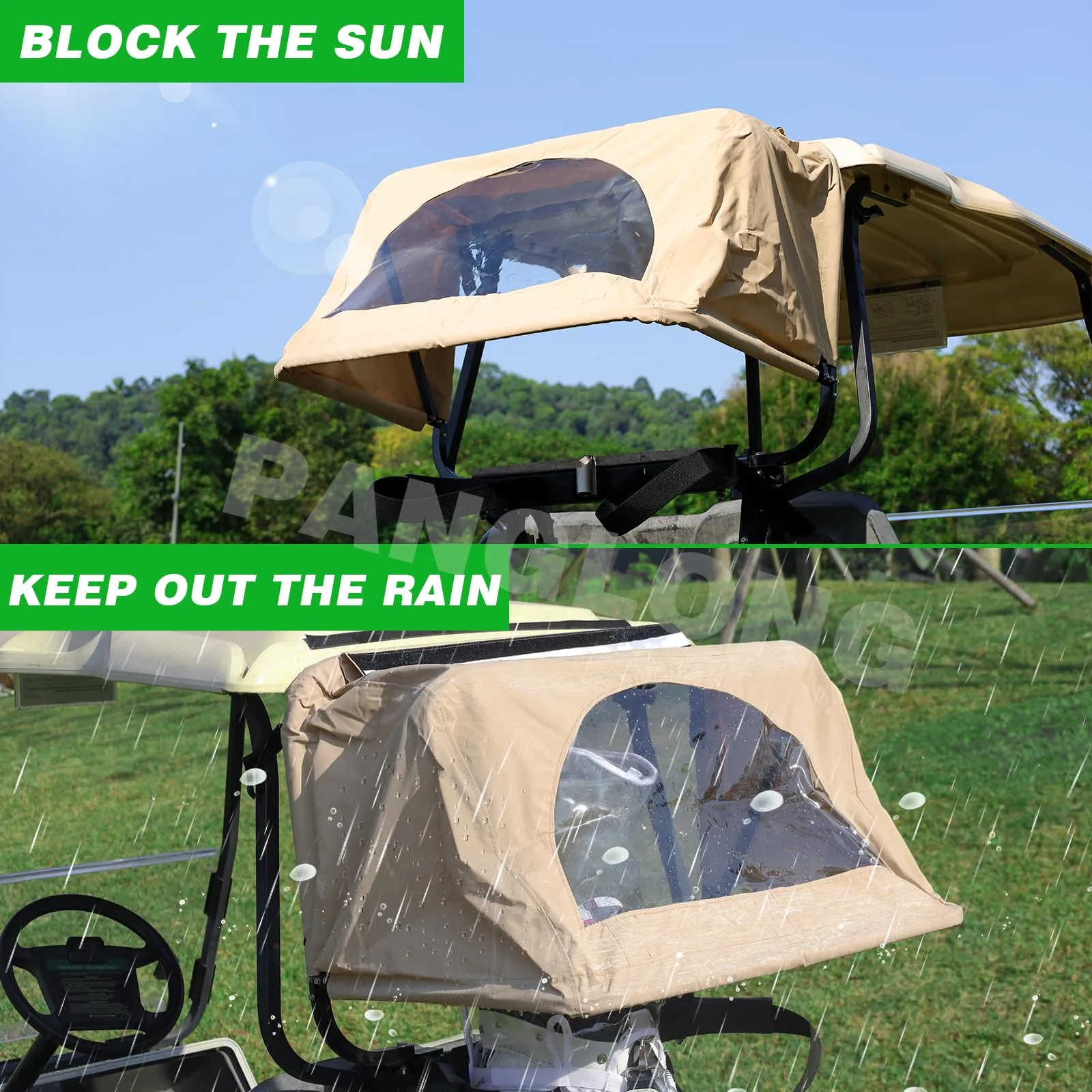 Panglong Rear Golf Cart Bag Rain Cover for 2-Seat Carts image 4