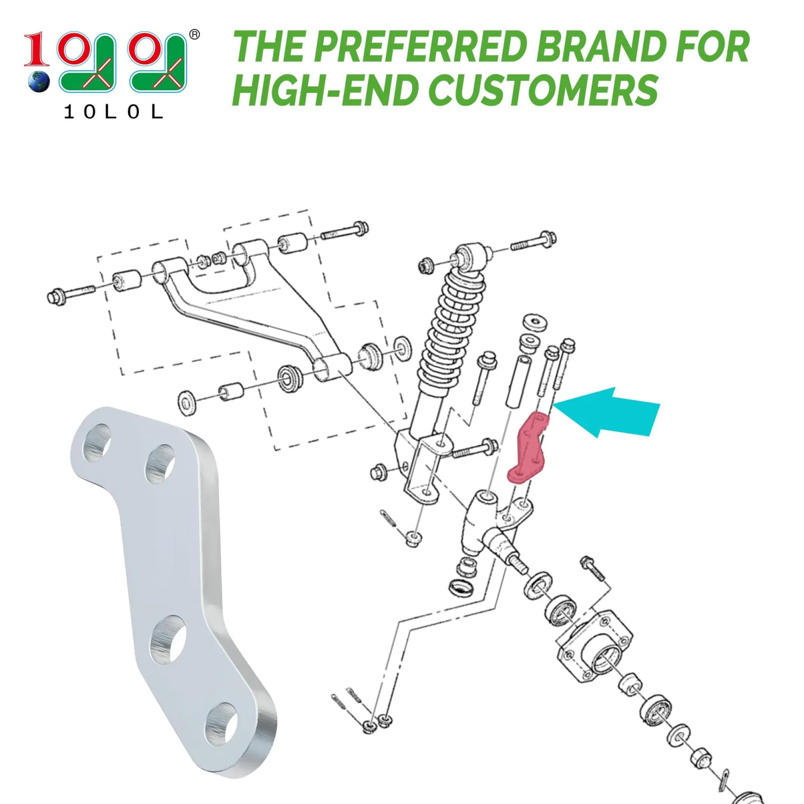 10L0L Steering Knuckle Arms for Yamaha G29 Drive 2007-2016 image 2