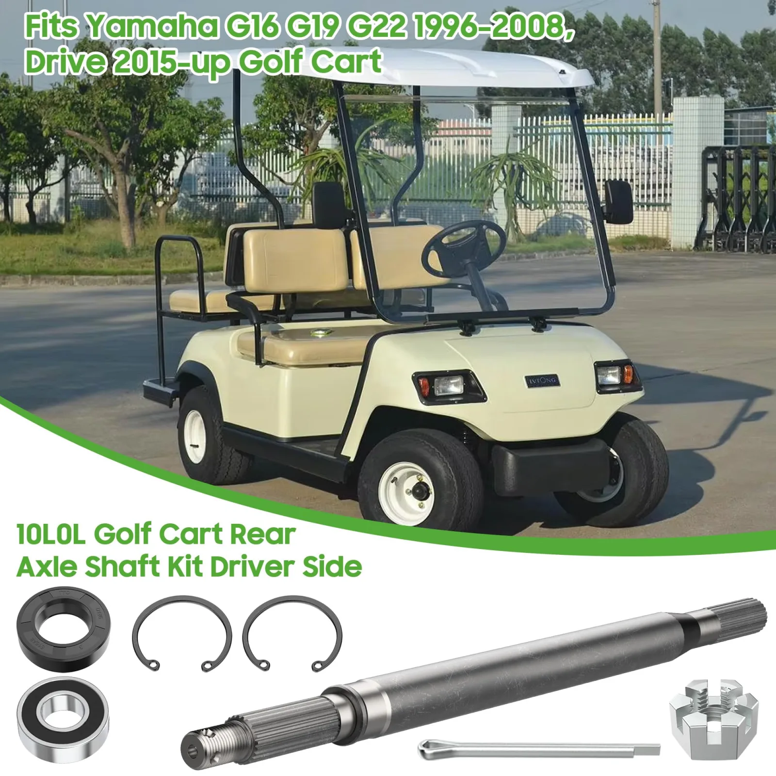 10L0L Rear Axle Hub and Shaft Kit for Yamaha Golf Carts image 3