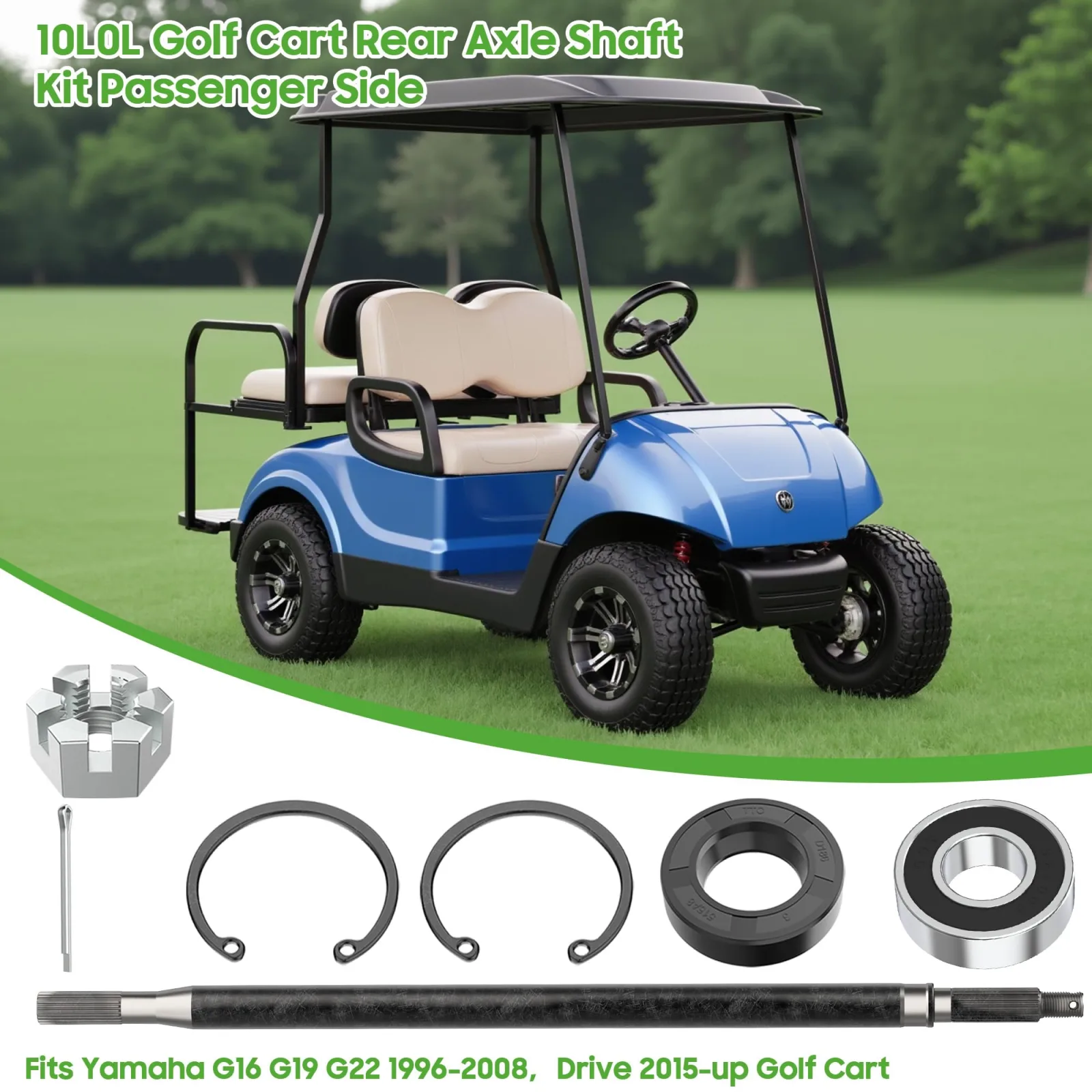10L0L Rear Axle Hub and Shaft Kit for Yamaha Golf Carts image 4