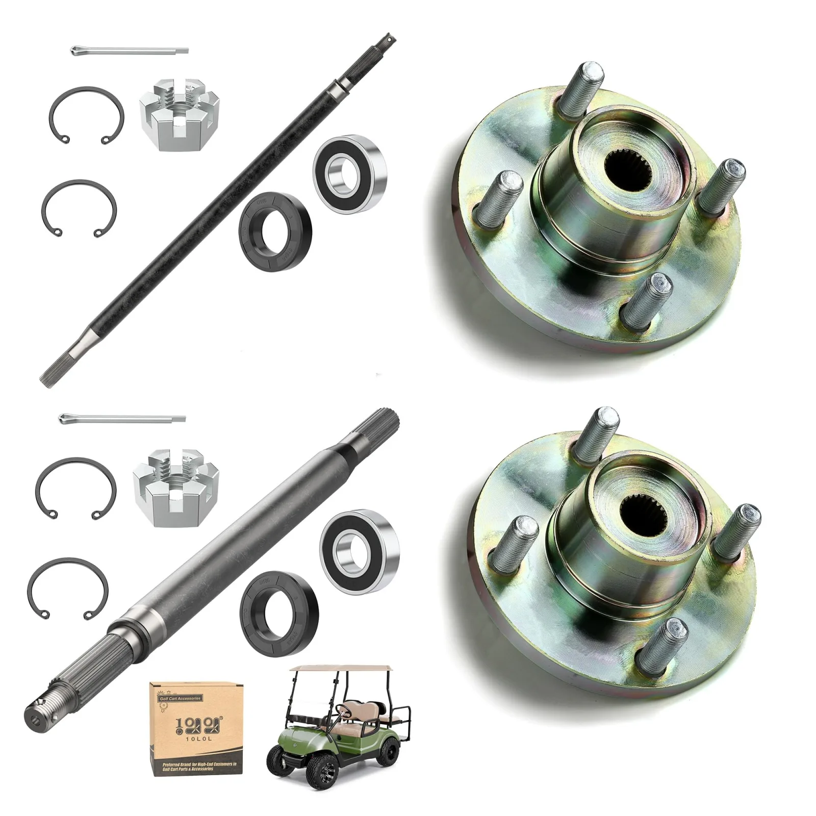 10L0L Rear Axle Hub and Shaft Kit for Yamaha Golf Carts
