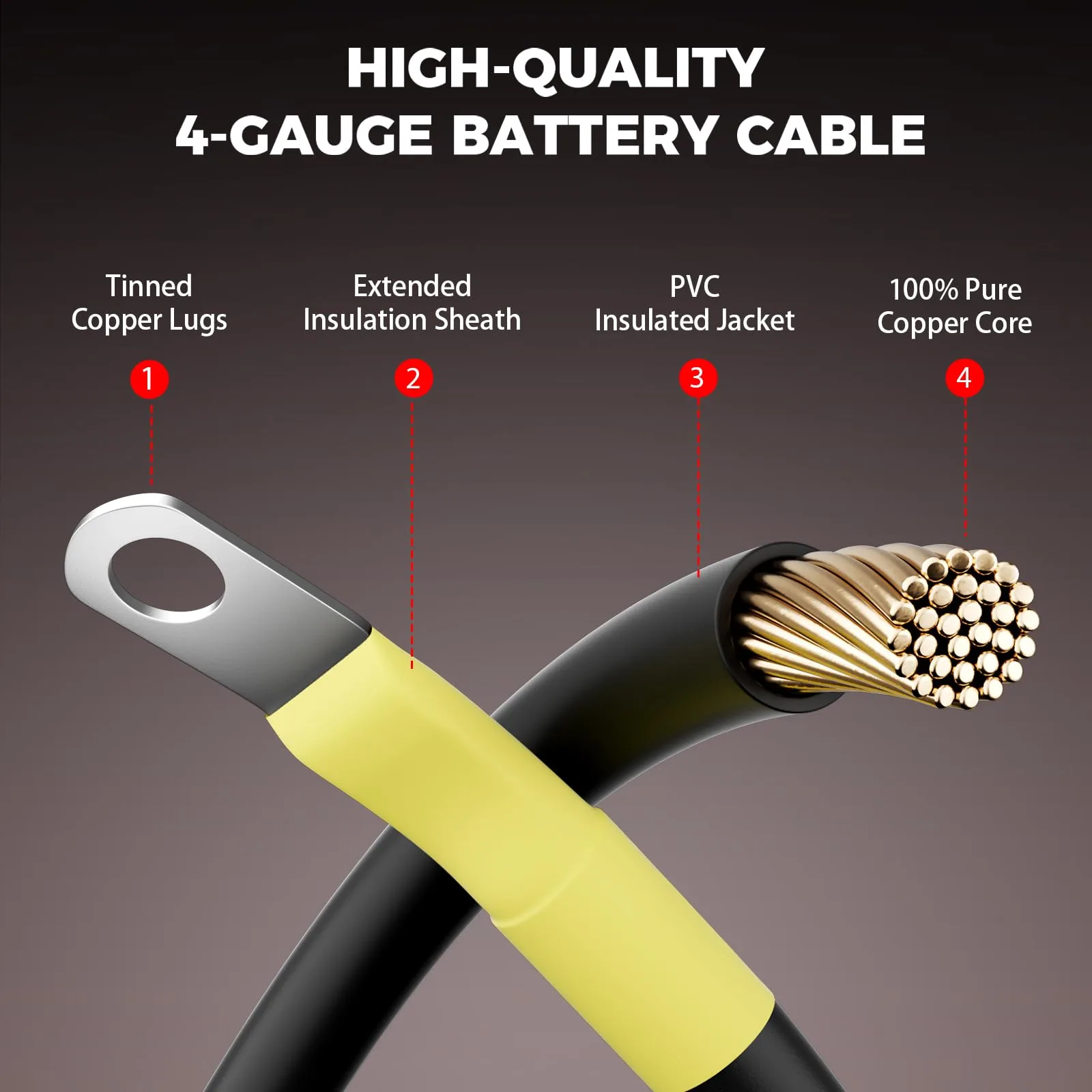 Tevacohn Battery Cable Kit for E-Z-G-O TXT 1994+ image 3