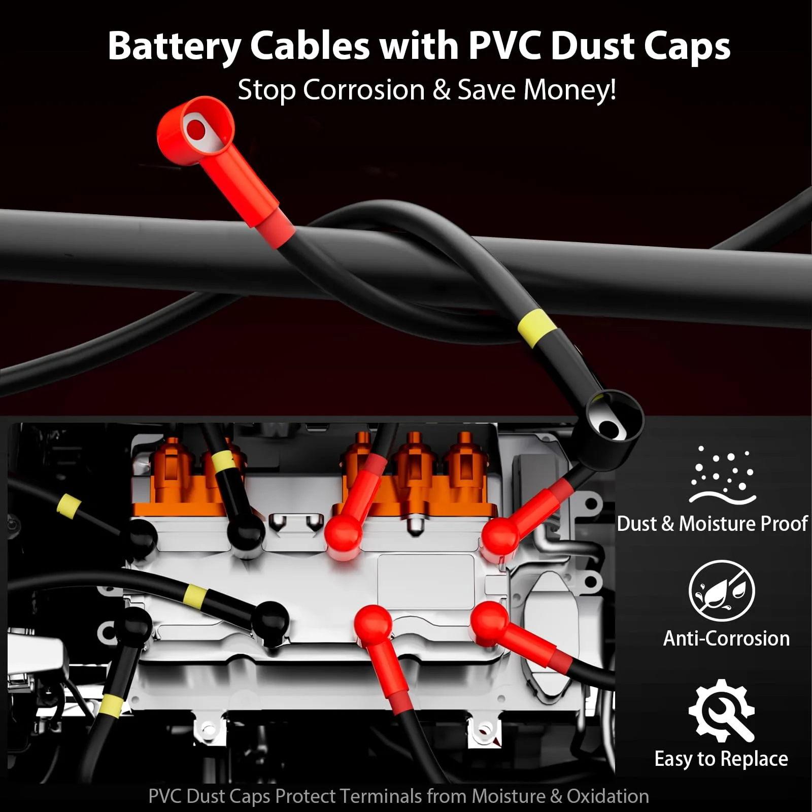 Tevacohn Battery Cable Kit for E-Z-G-O TXT 1994+ image 4