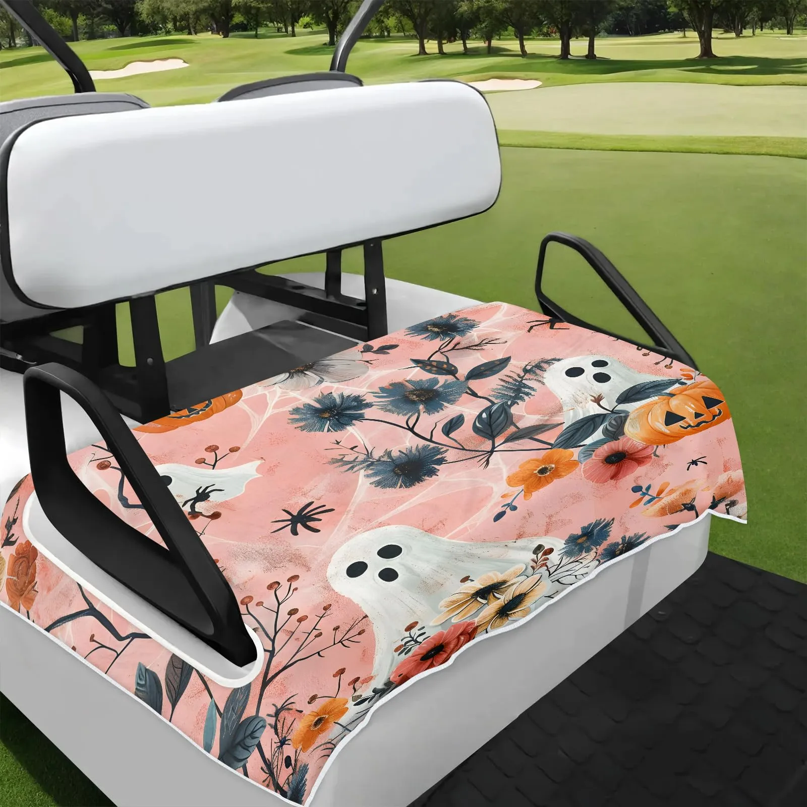Tiveruda Halloween Floral Golf Cart Seat Cover