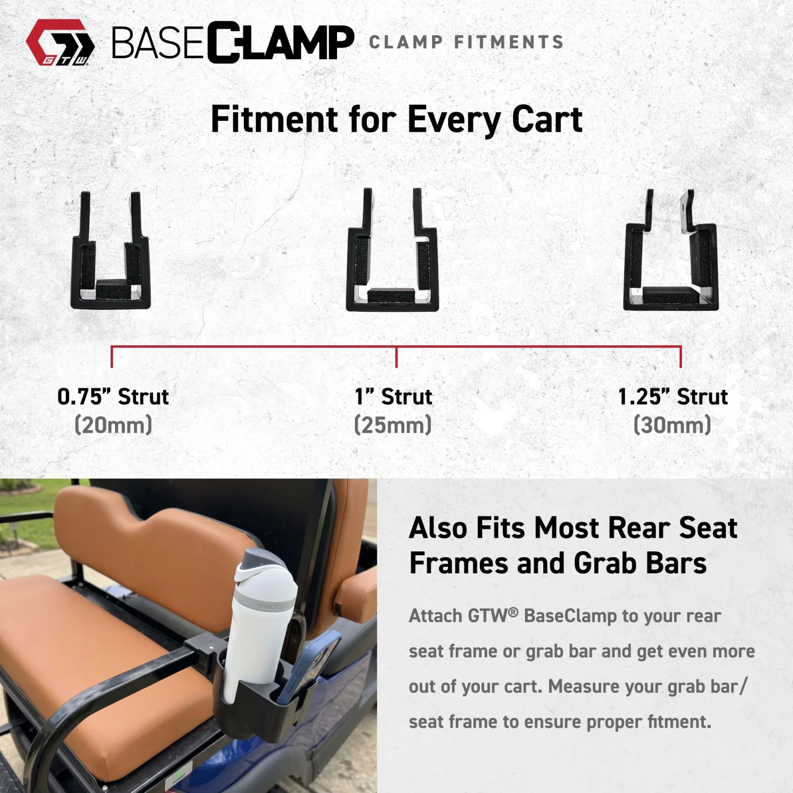 GTW BaseClamp Golf Cart Attachment System with Gripper image 3