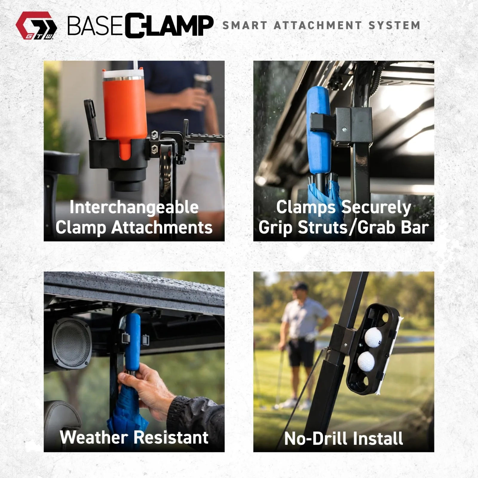 GTW BaseClamp Golf Cart Attachment System with Gripper image 4