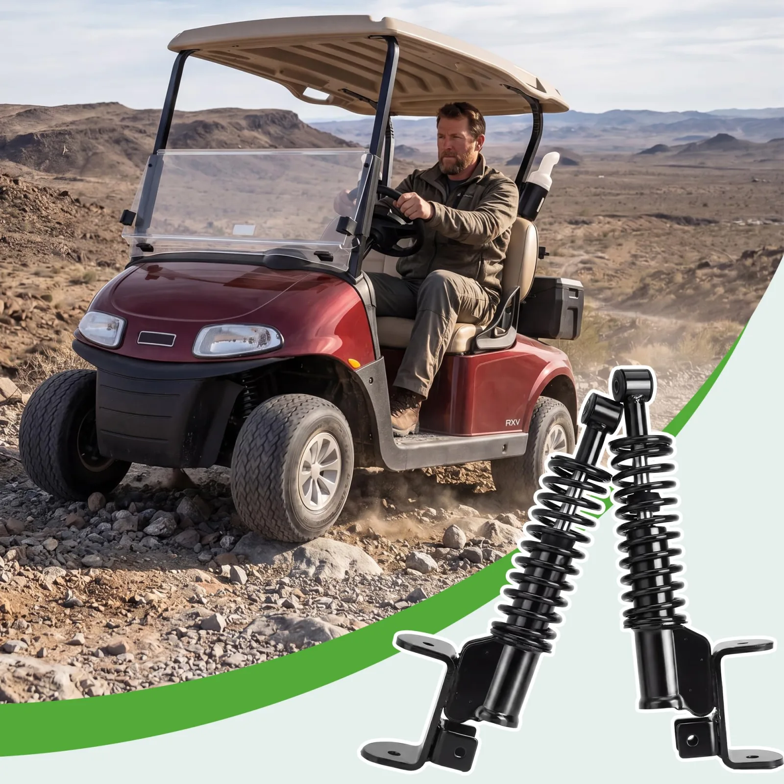 10L0L Front Strut Pair for EZGO RXV and 2Five image 3