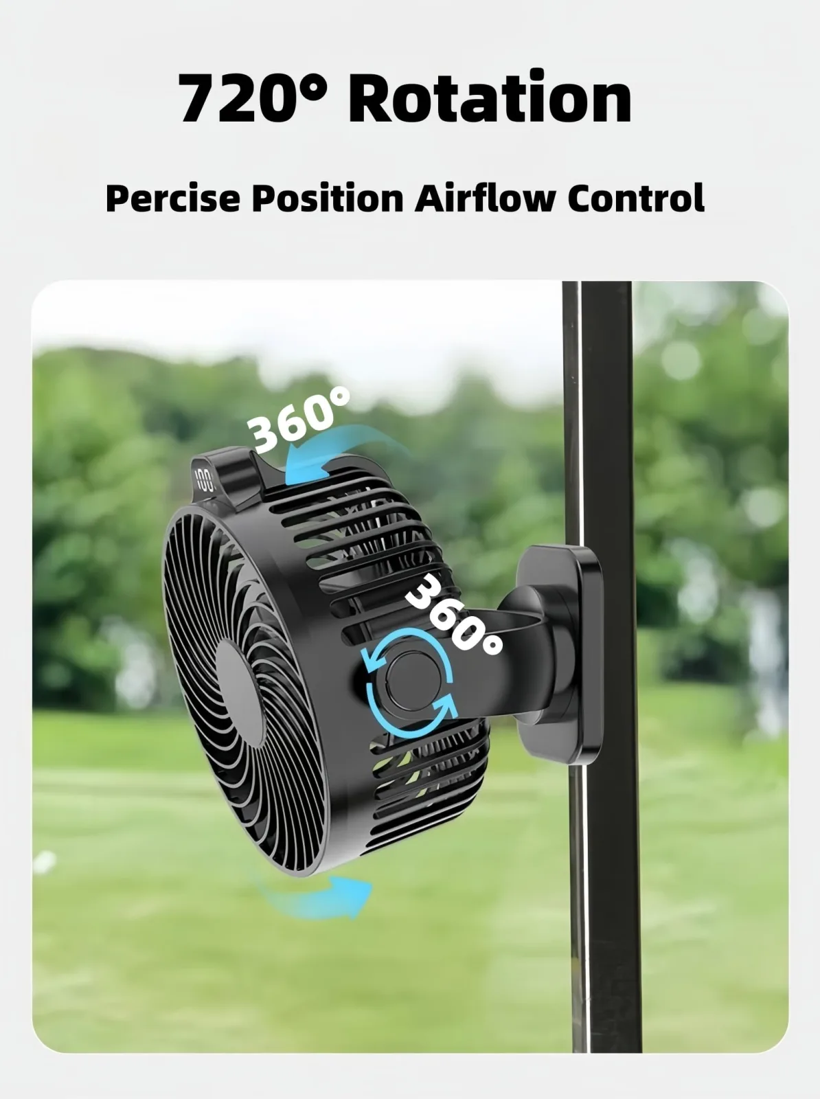 VENSWID YH-F175-LED Rechargeable Magnetic Golf Cart Fan — 2-Pack image 2