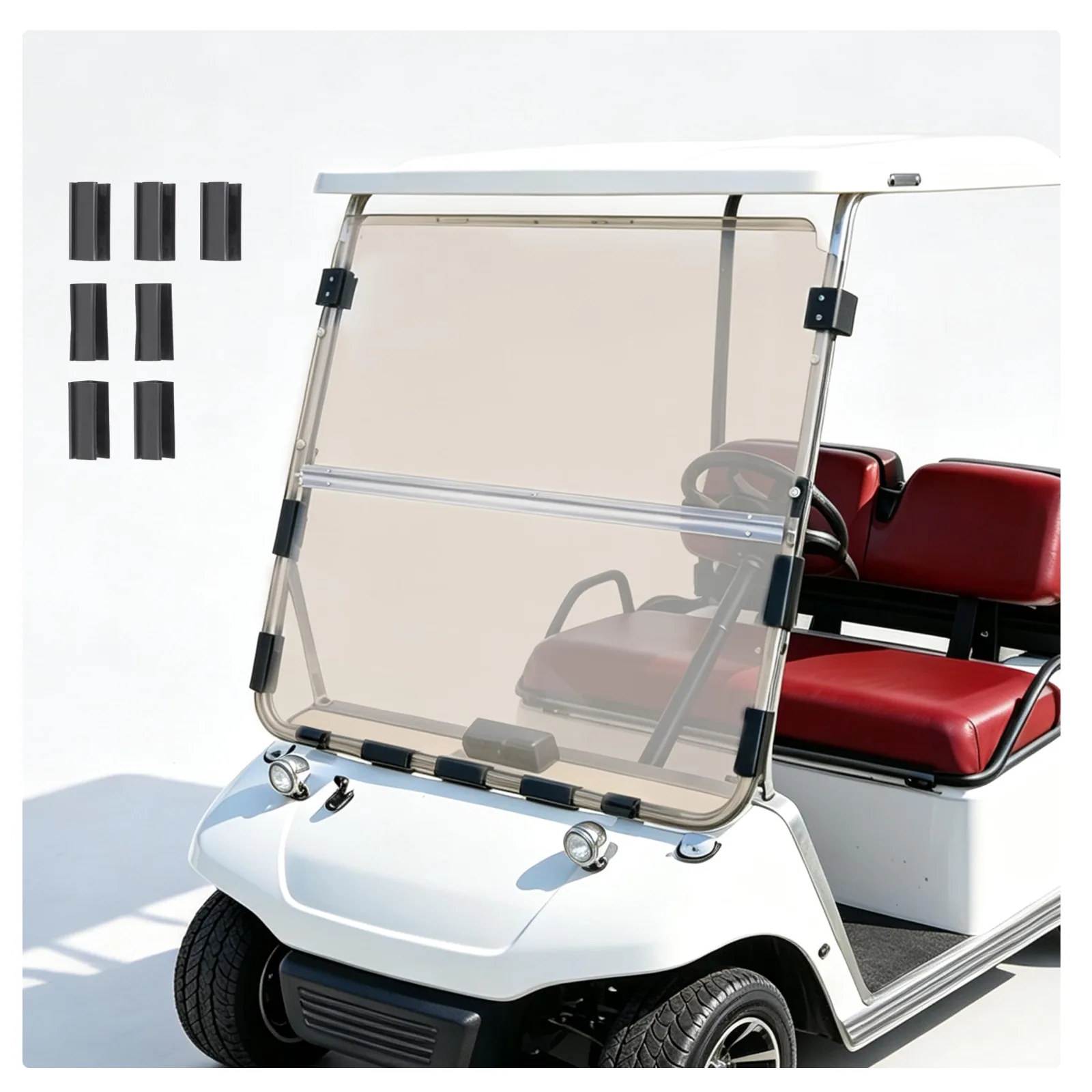 KUAFU Fold-Down Windshield for Club Car DS 1982-2000.5