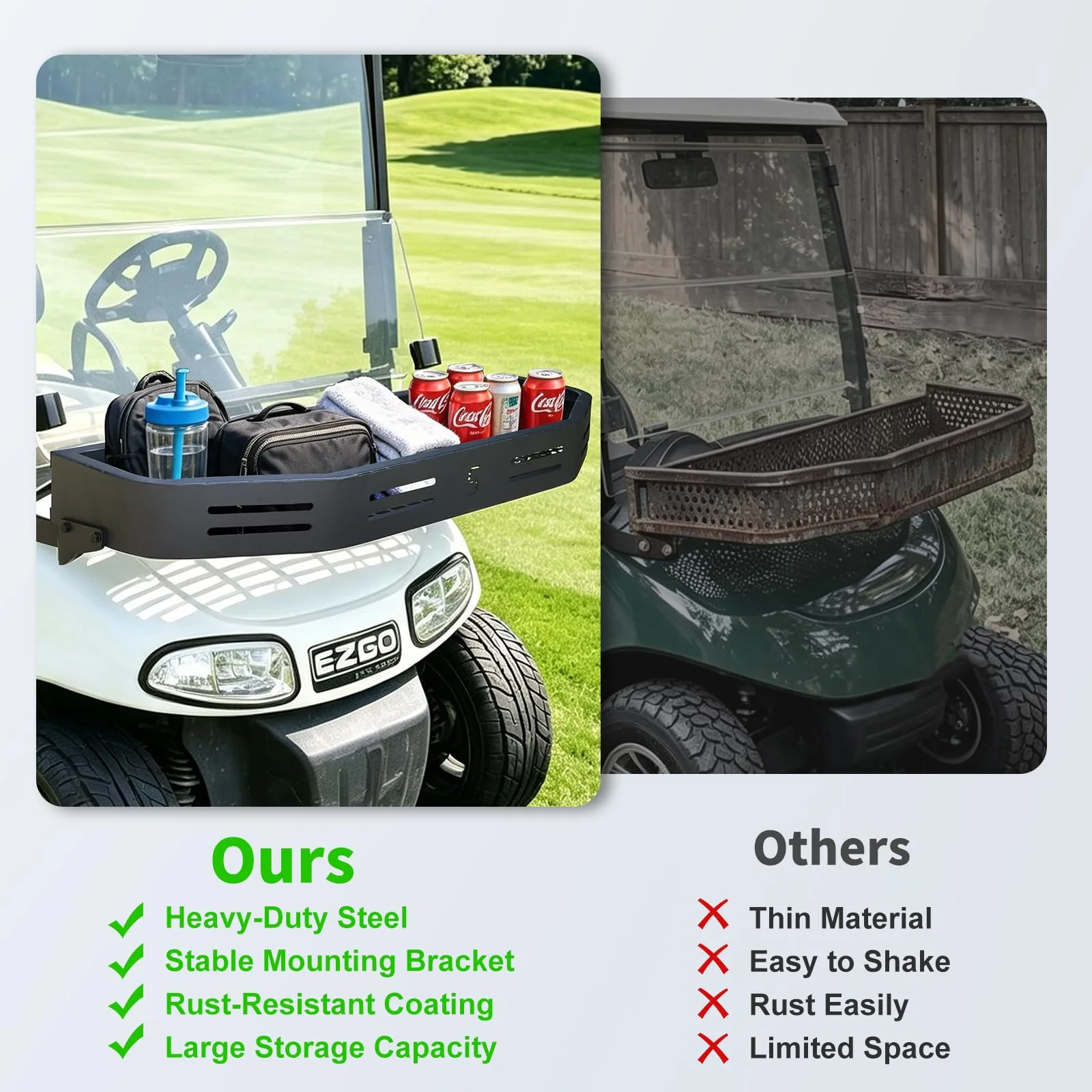 Shu-Ran Front Cargo Basket for E-Z-GO RXV Golf Cart image 4