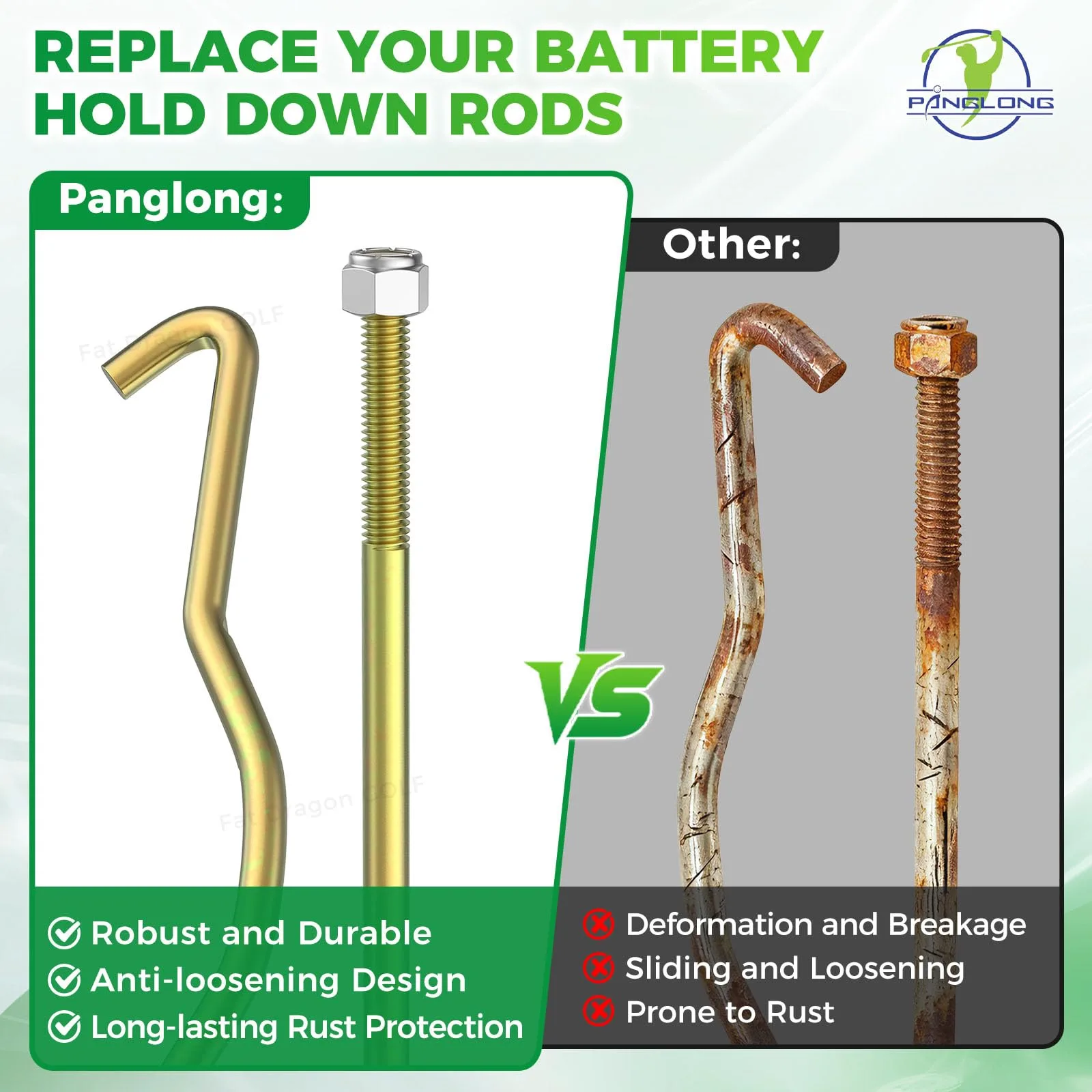 Panglong Club Car Precedent Battery Hold-Down Rods FDG-073 image 4