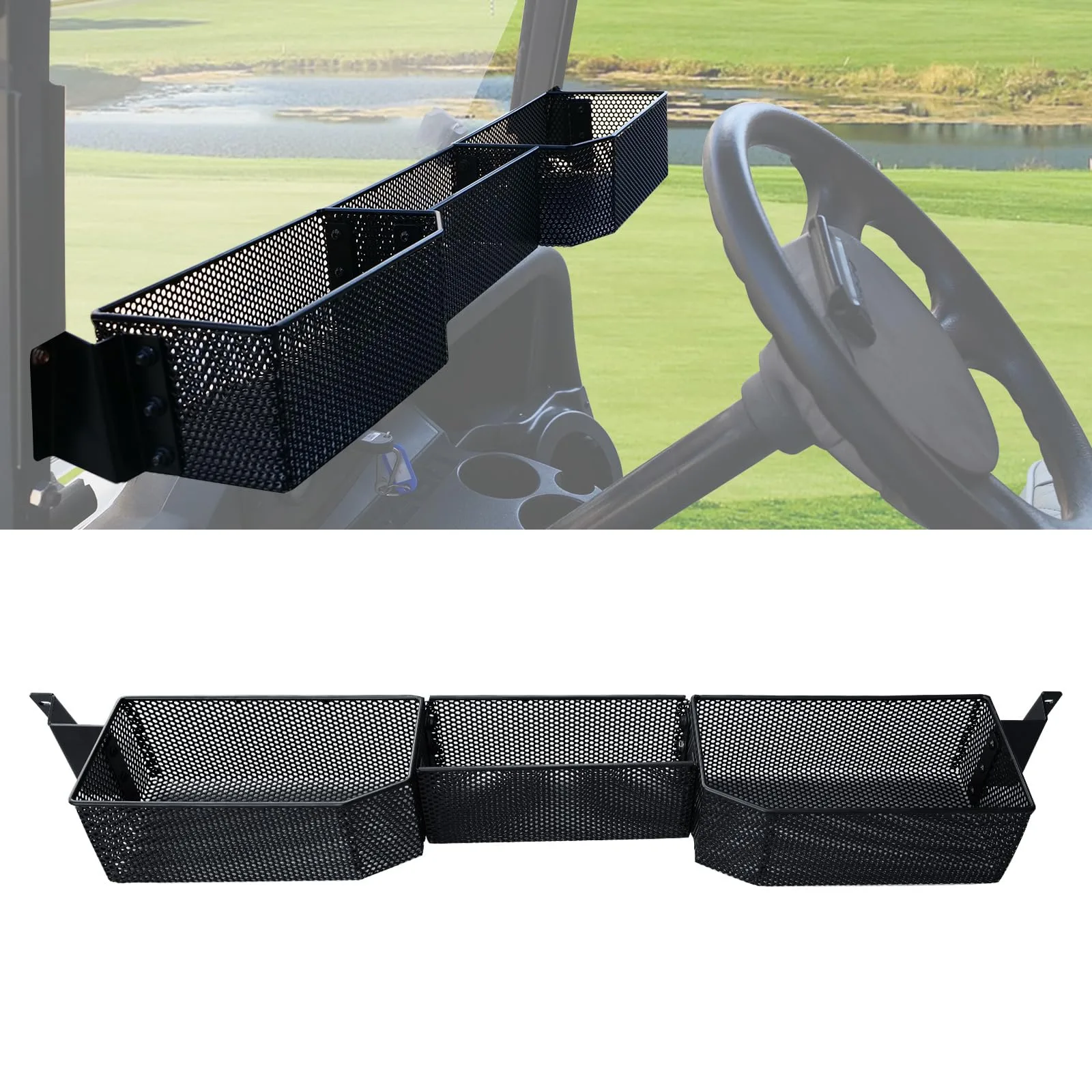 LUXEMOTO Front Storage Basket for E-Z-GO RXV 2008+