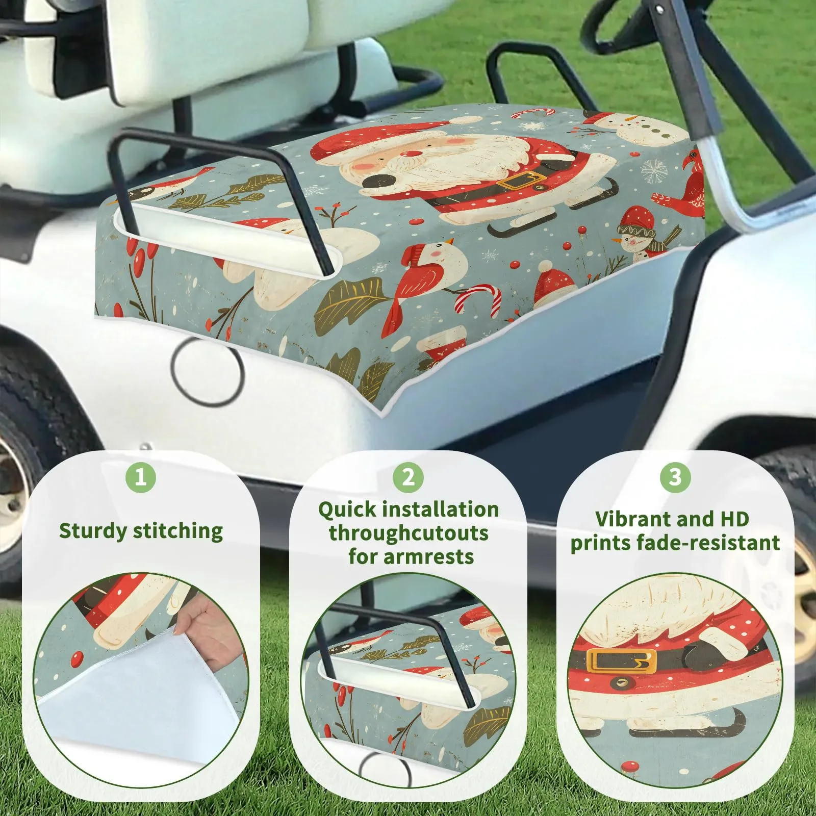 Tiveruda Golf Cart Seat Cover for Double Seats image 3