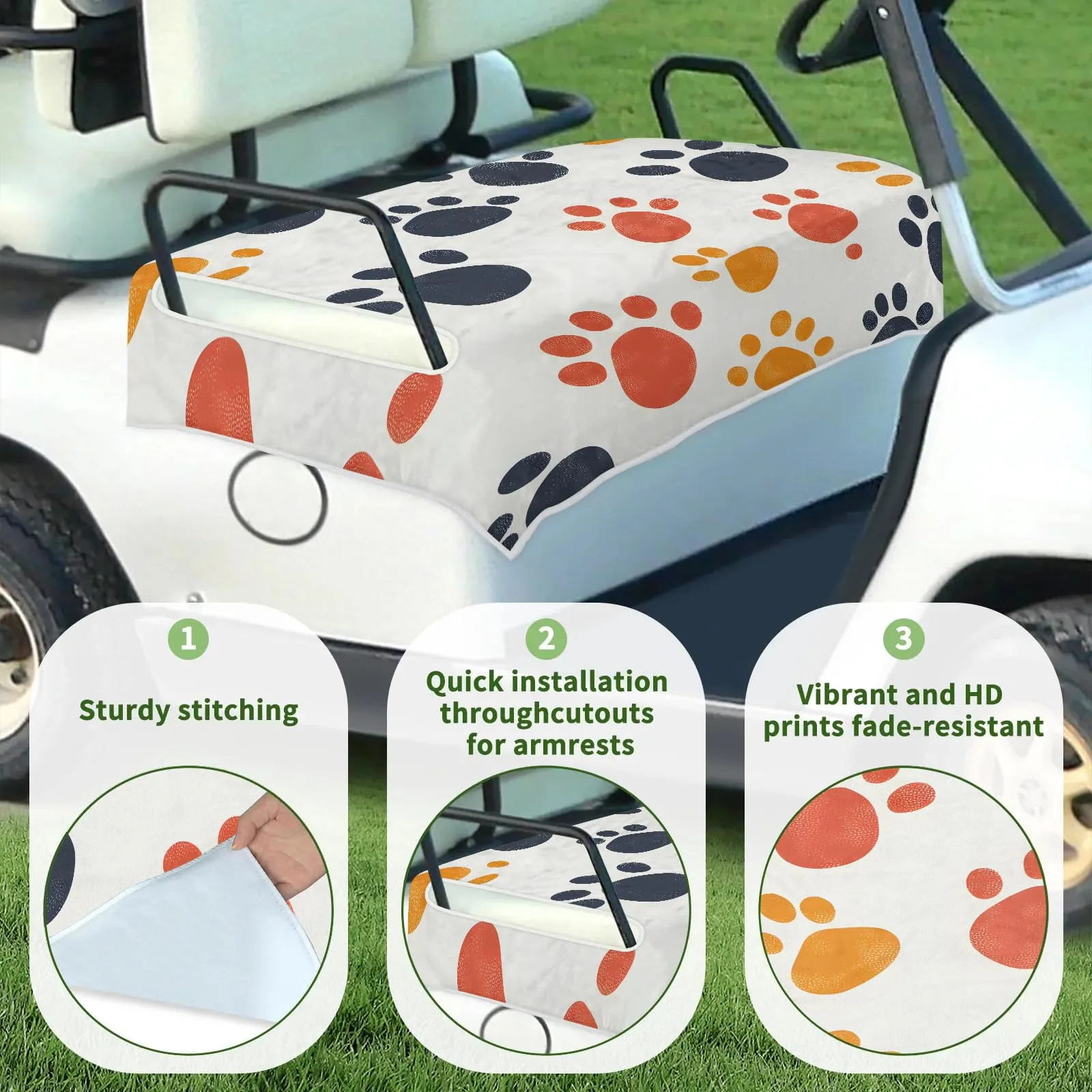 Tiveruda Golf Cart Seat Cover for Double Seats image 3