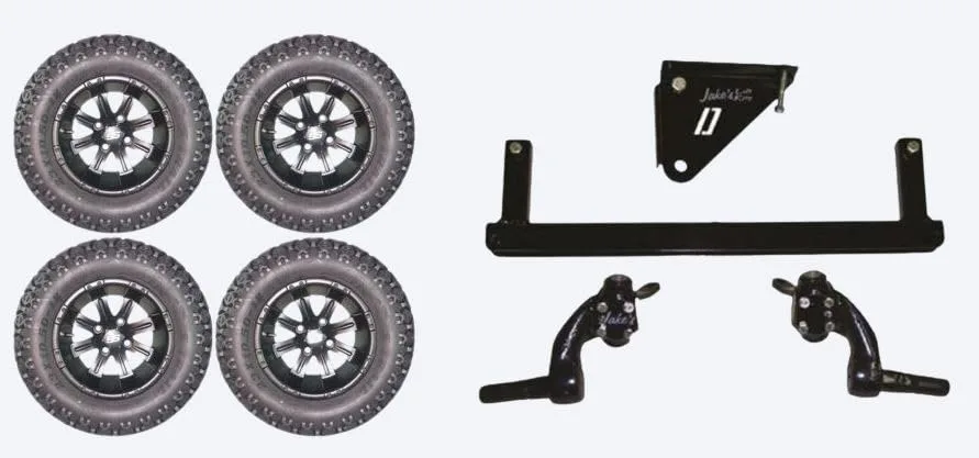 3G K1980-New12 6" Spindle Lift Kit Combo w/12" Vegas Matte Black Wheels for Yamaha G29/Drive 2007-2016
