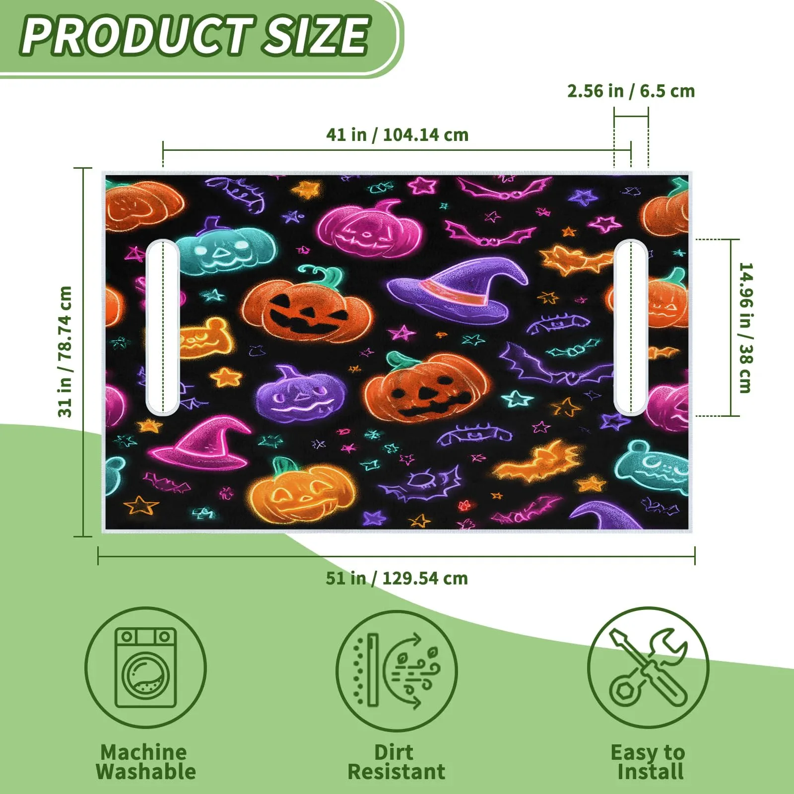Tiveruda Halloween Pumpkin Golf Cart Seat Cover 51 x 31 in image 2